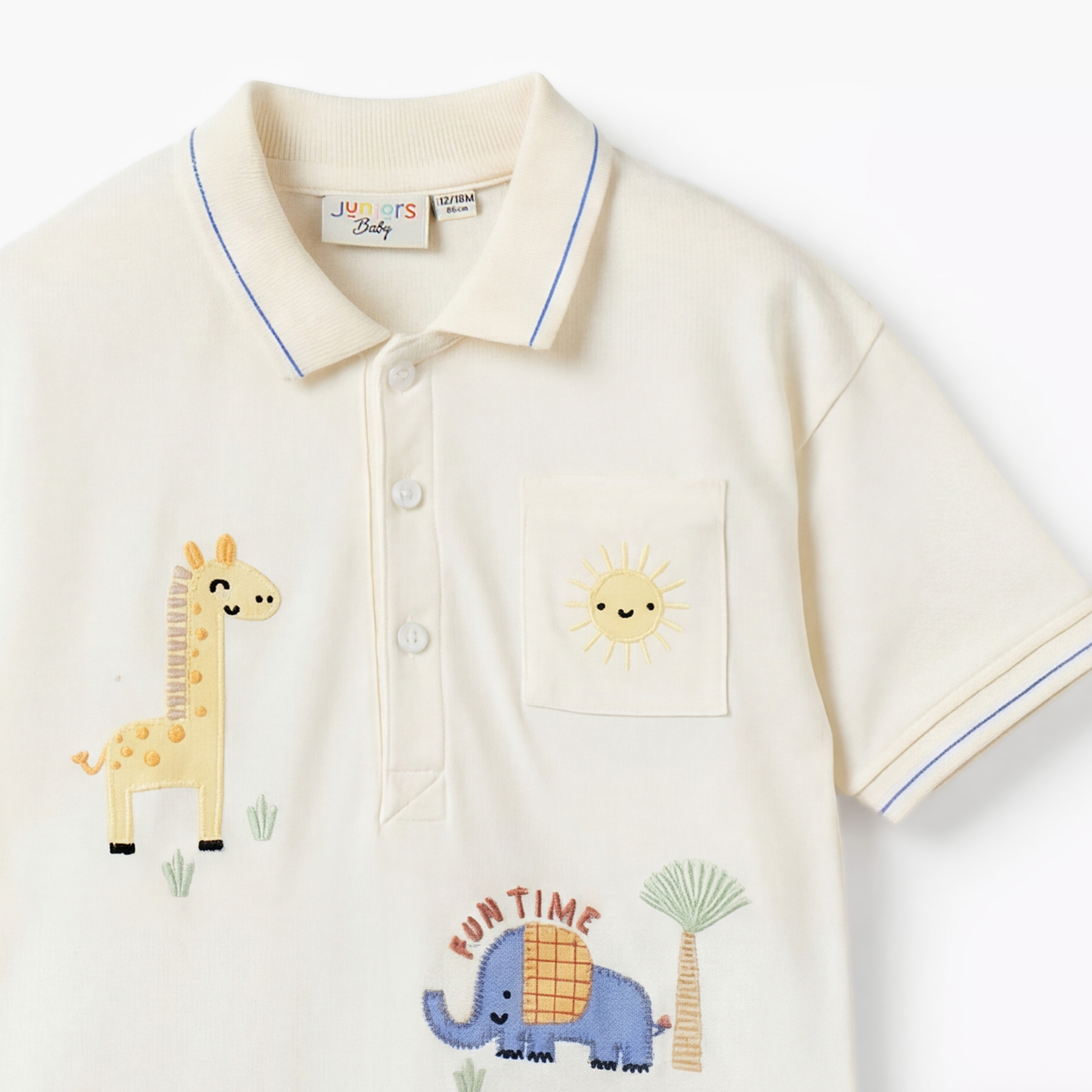 Juniors Collared Short Sleeves Romper with Embroidery-baby-boys-clothing-rompers-image-3