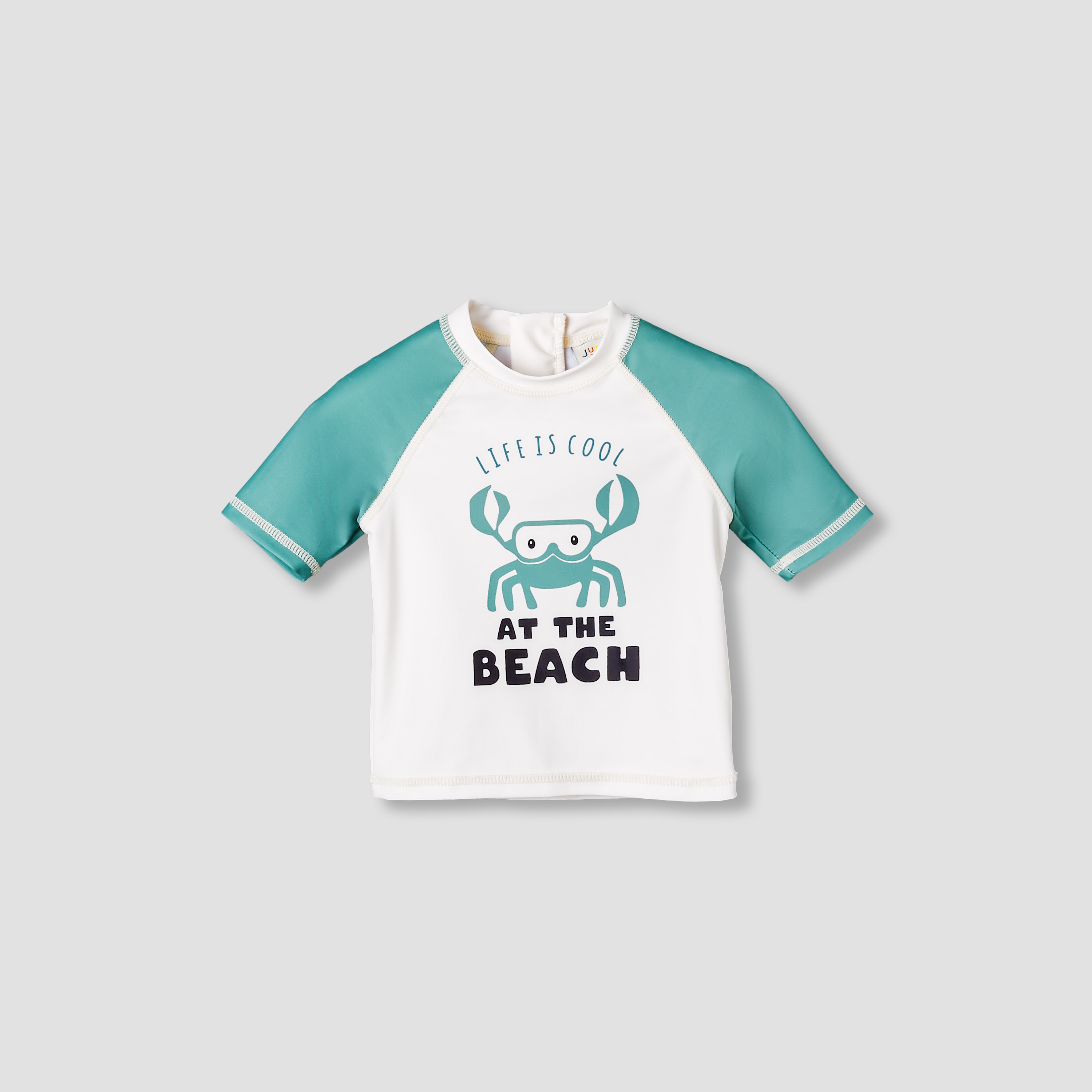 Juniors Crew Neck Short Sleeve Rashguard Set with Crab Print-baby-boys-clothing-swimwear-image-3