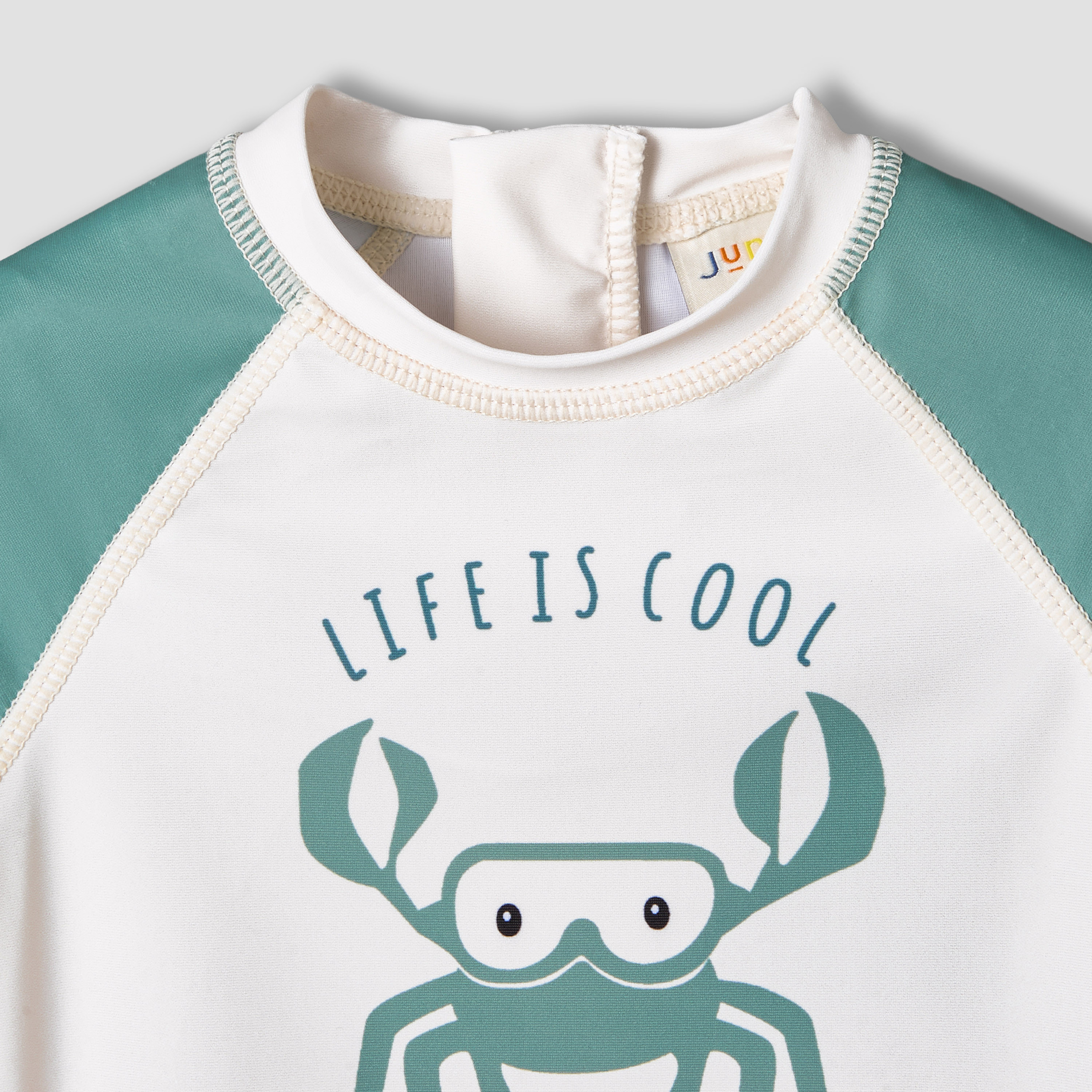 Juniors Crew Neck Short Sleeve Rashguard Set with Crab Print-baby-boys-clothing-swimwear-image-5