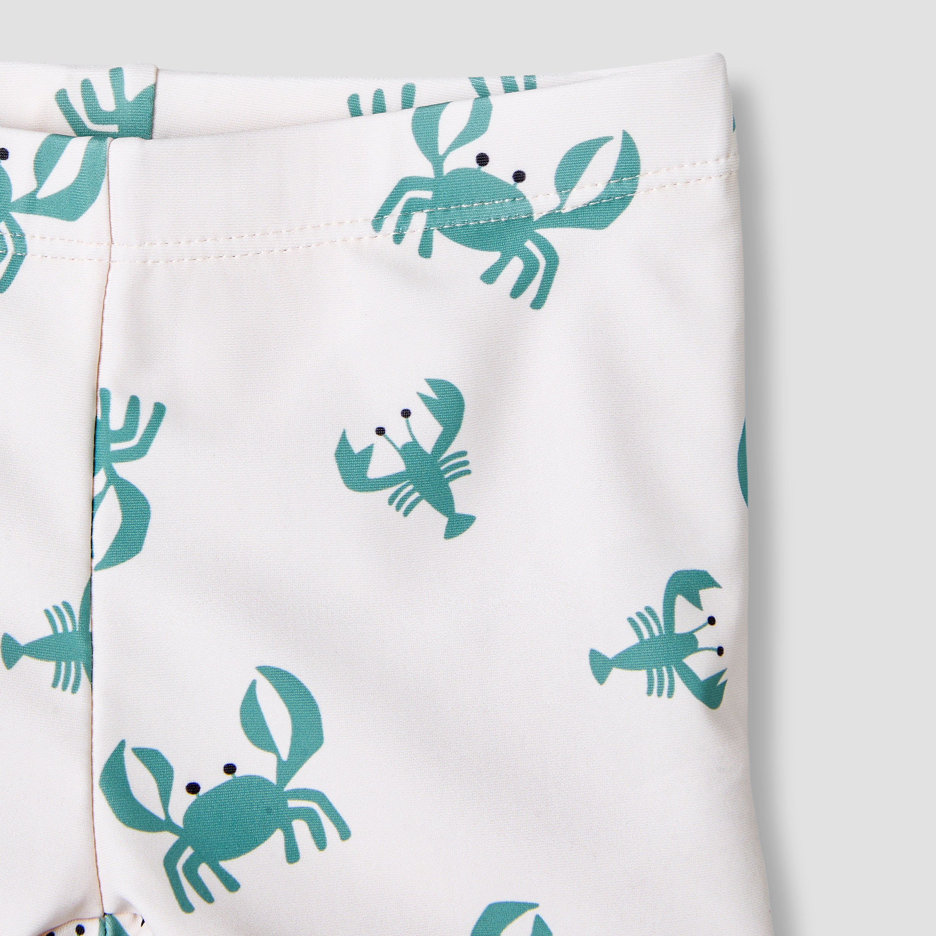 Juniors Crew Neck Short Sleeve Rashguard Set with Crab Print-baby-boys-clothing-swimwear-image-7