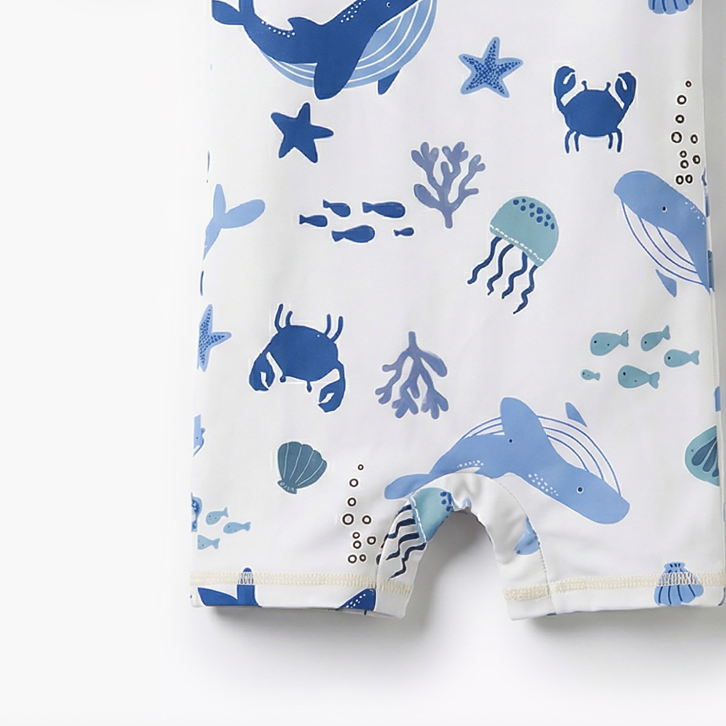 Juniors Round Neck Short Sleeves Swimsuit Set with Underwater Print-baby-boys-clothing-swimwear-image-7