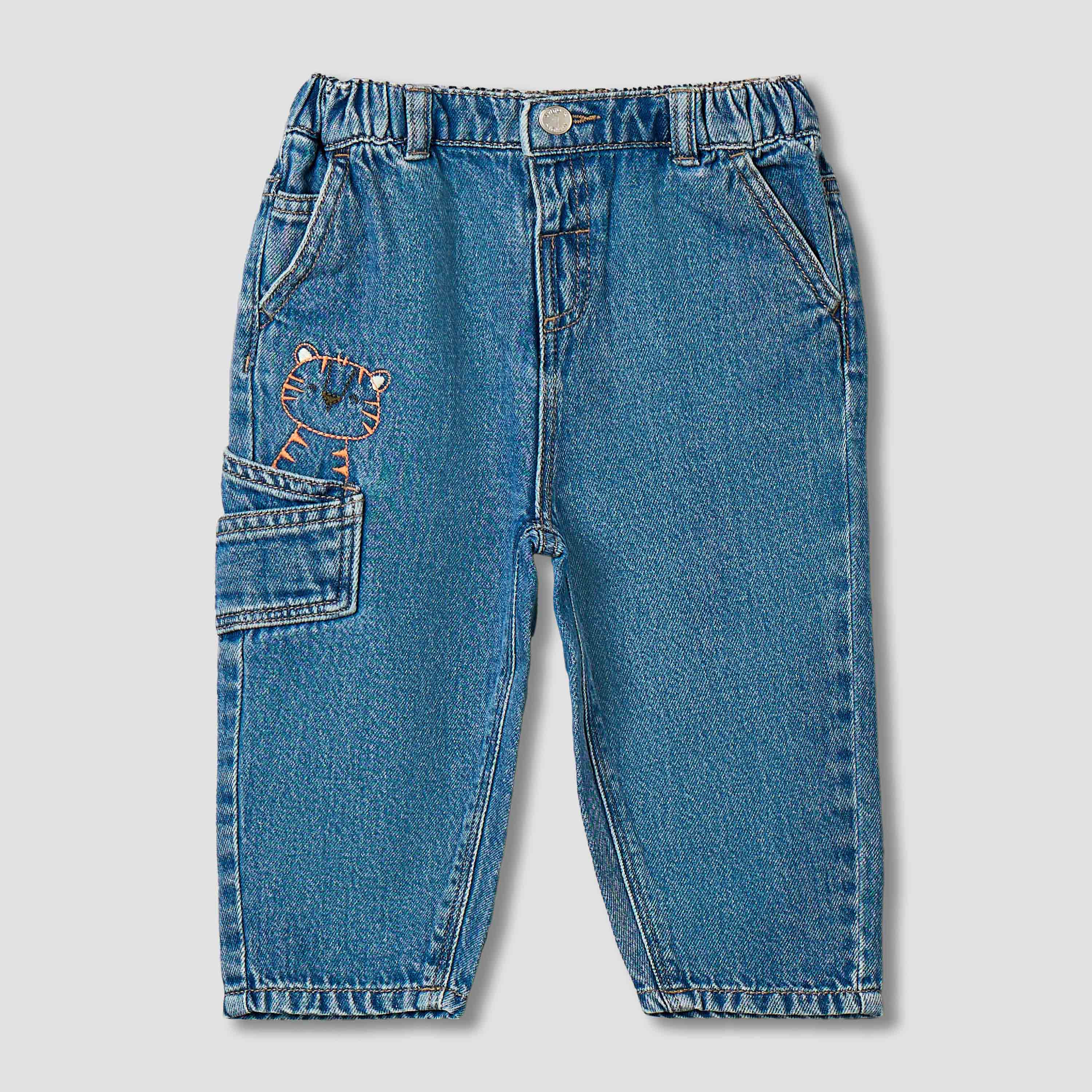 Juniors Jeans with Tiger Embroidery-baby-boys-clothing-bottoms-jeans-image-2