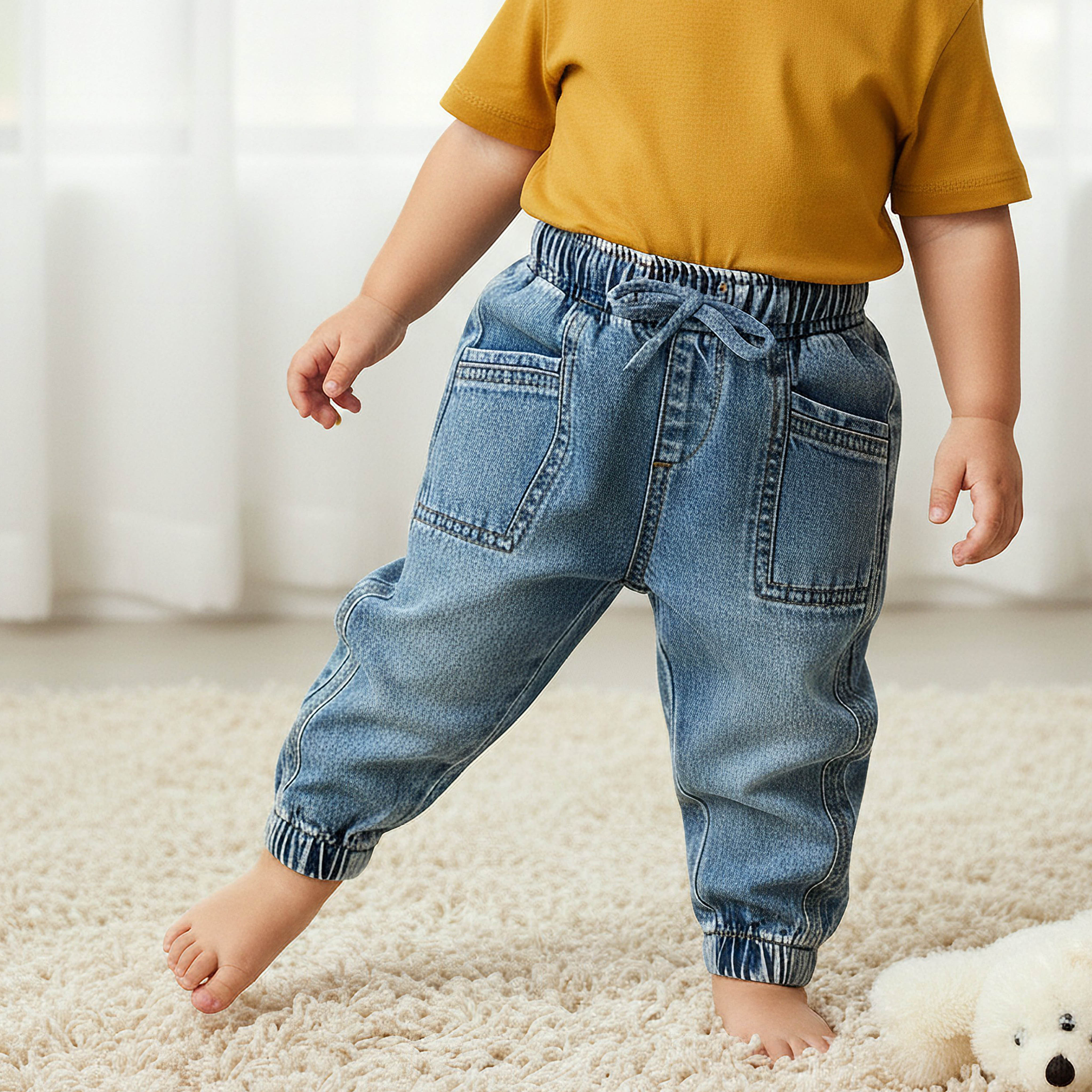 Juniors Elasticated Drawstring Joggers with Pockets-baby-boys-clothing-bottoms-joggersandtrackpants-image-1