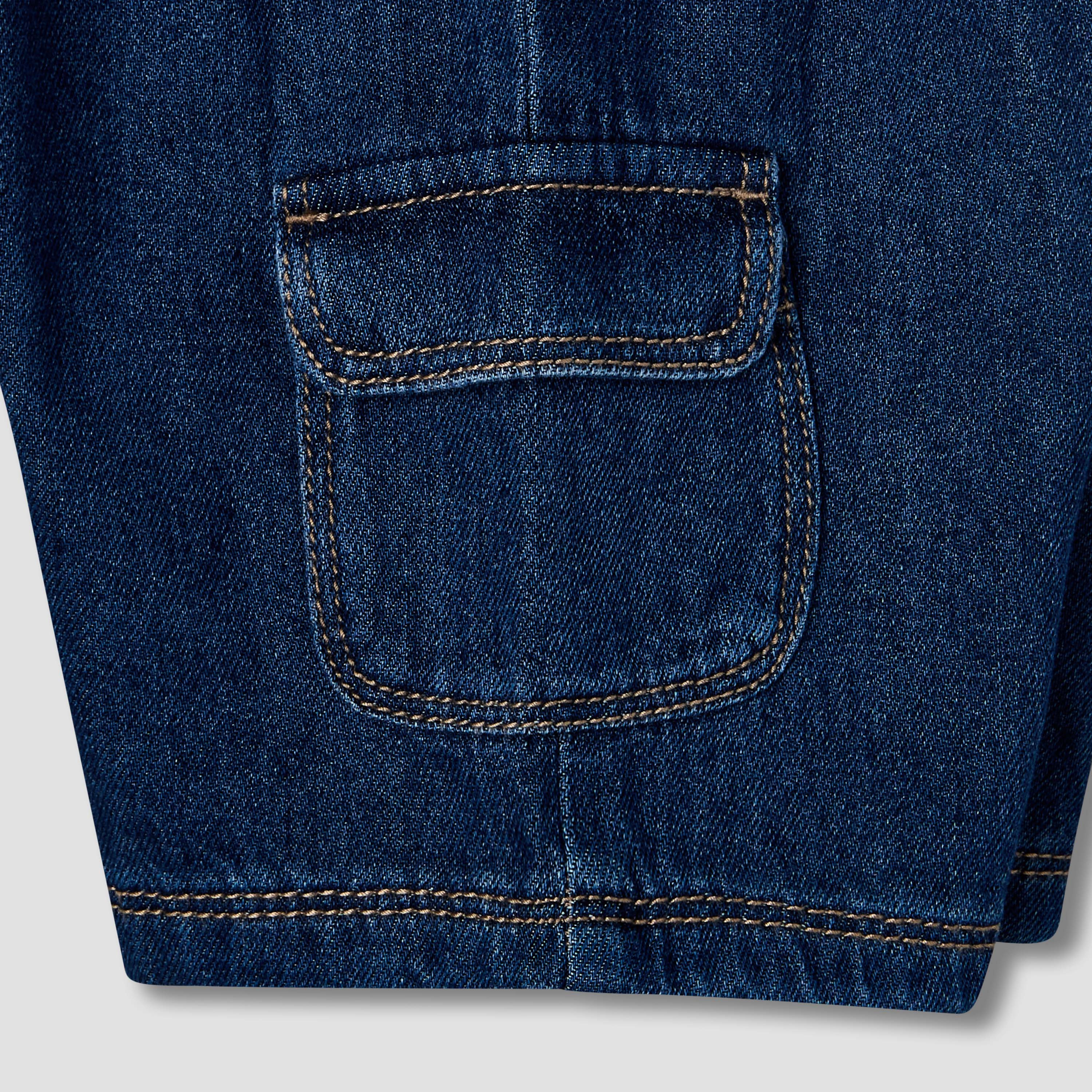 Juniors Drawstring Waist Denim Shorts with Cargo Pockets-baby-boys-clothing-bottoms-shorts-image-6