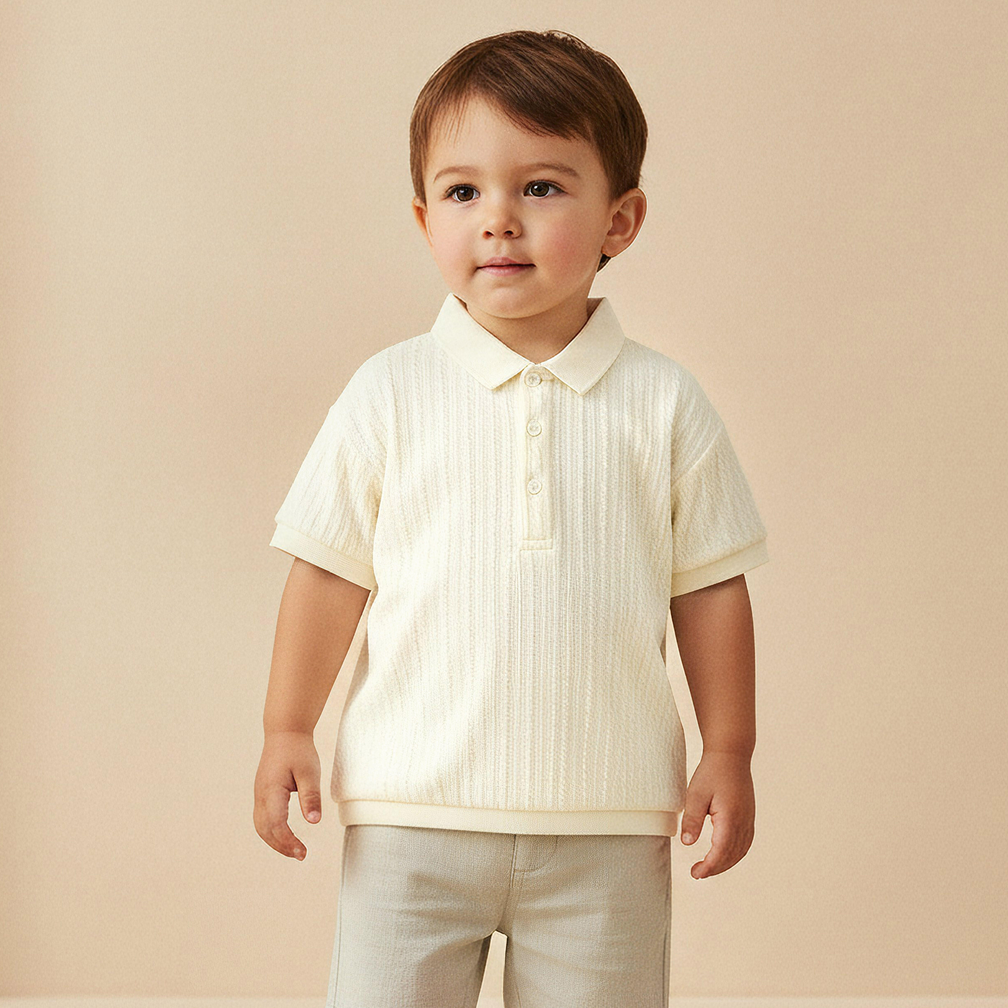 Juniors Short Sleeves Polo T-shirt with Texture-baby-boys-clothing-tshirtsandpolos-image-1