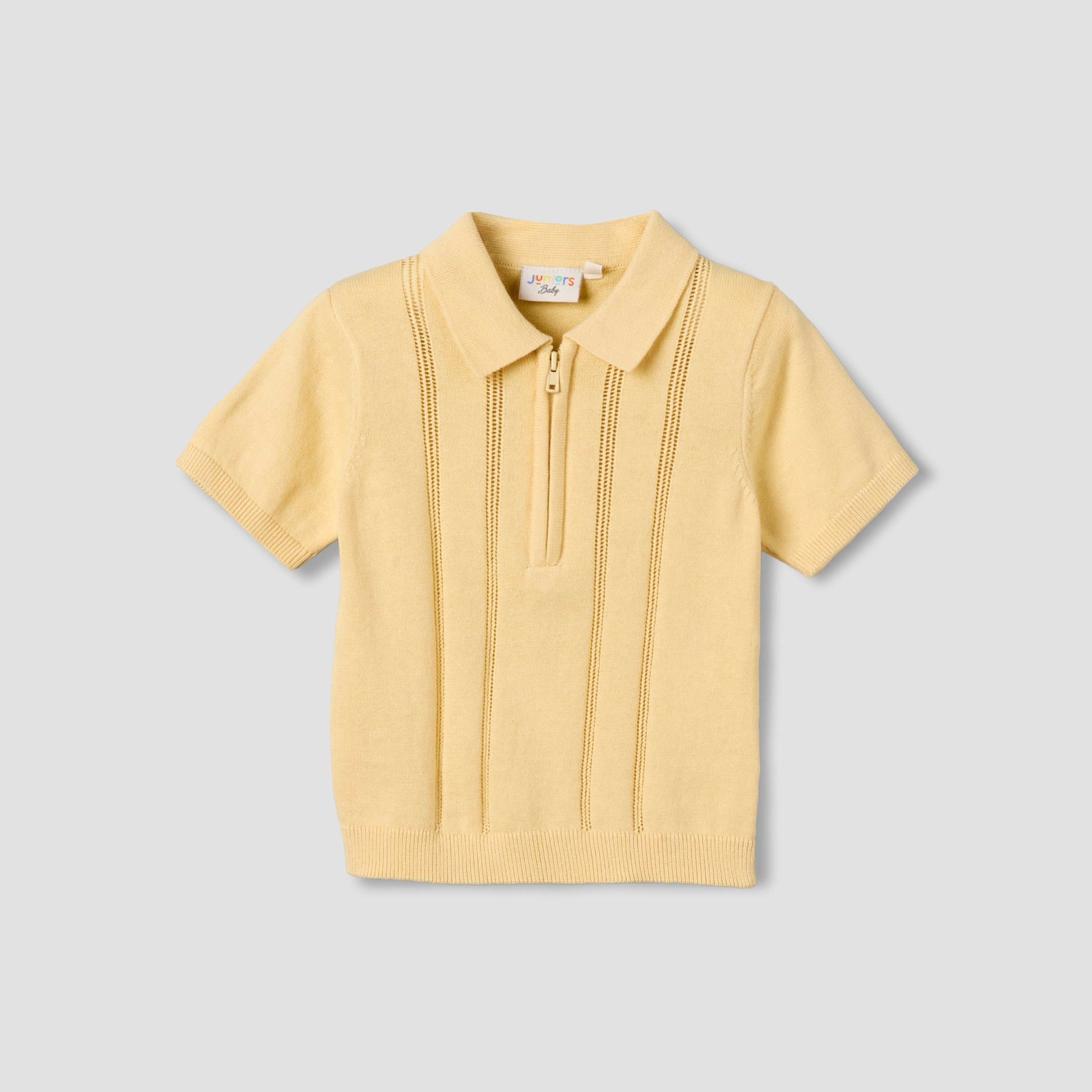Juniors Polo Neck Short Sleeve T-shirt with Cutout Detail-baby-boys-clothing-tshirtsandpolos-image-2