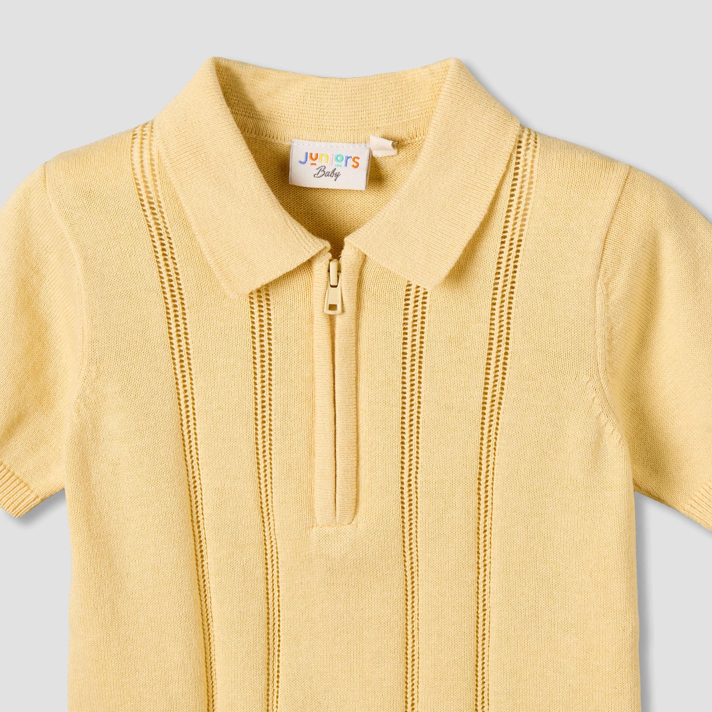 Juniors Polo Neck Short Sleeve T-shirt with Cutout Detail-baby-boys-clothing-tshirtsandpolos-image-4