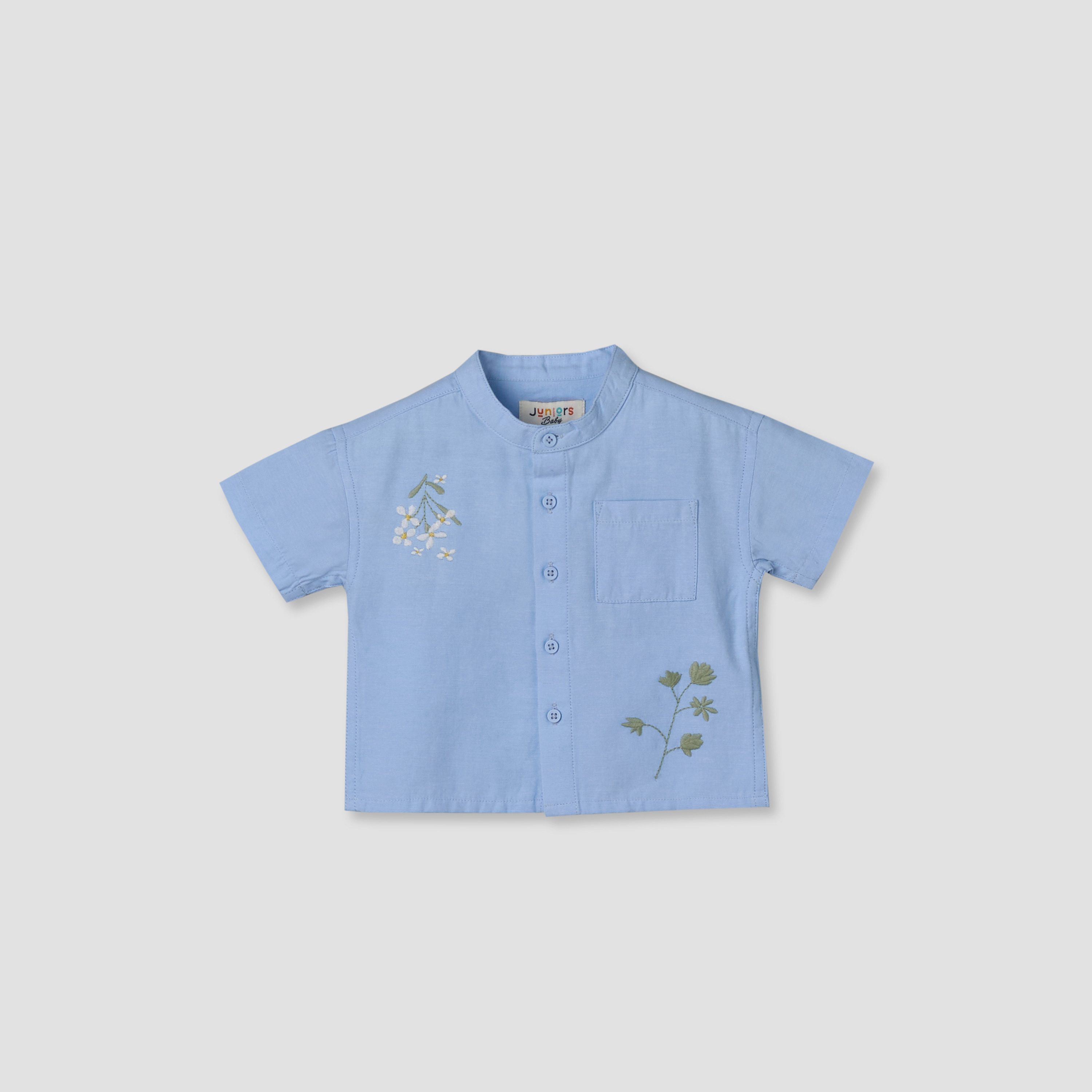 Juniors Short Sleeves Shirt with Embroidery-baby-boys-clothing-shirts-image-2