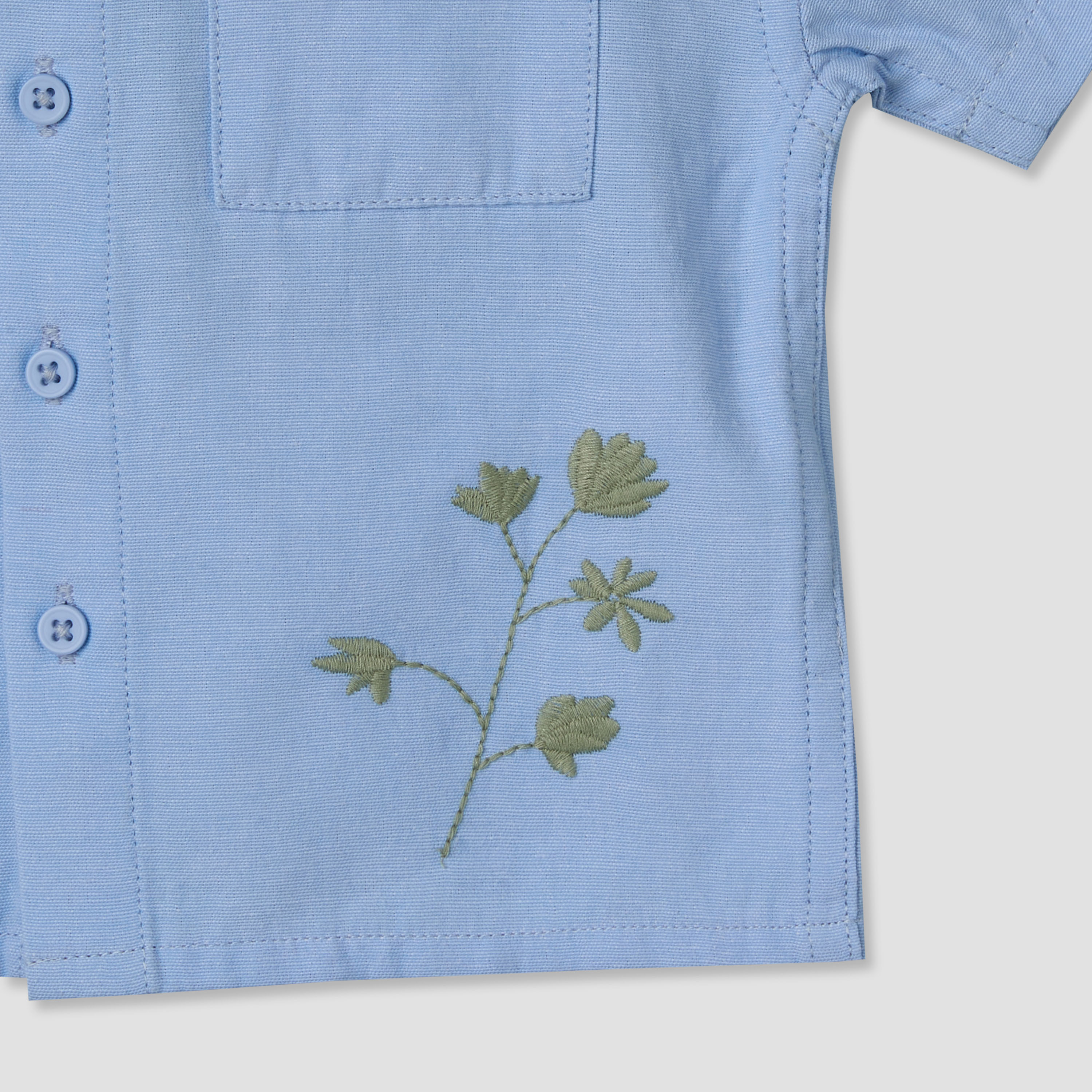 Juniors Short Sleeves Shirt with Embroidery-baby-boys-clothing-shirts-image-5