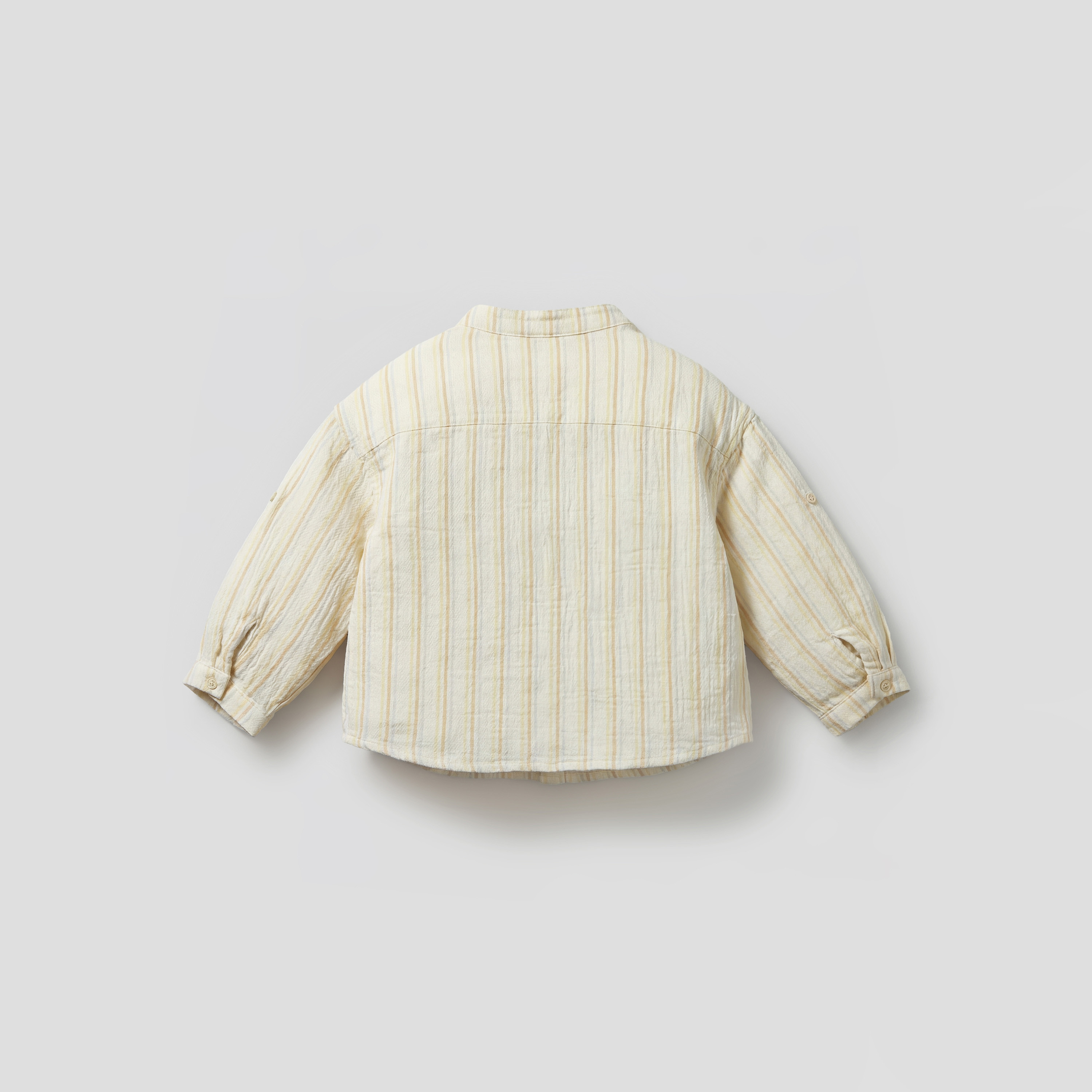 Juniors Mandarin Collar Long Sleeves Shirt with Stripes-baby-boys-clothing-shirts-image-3