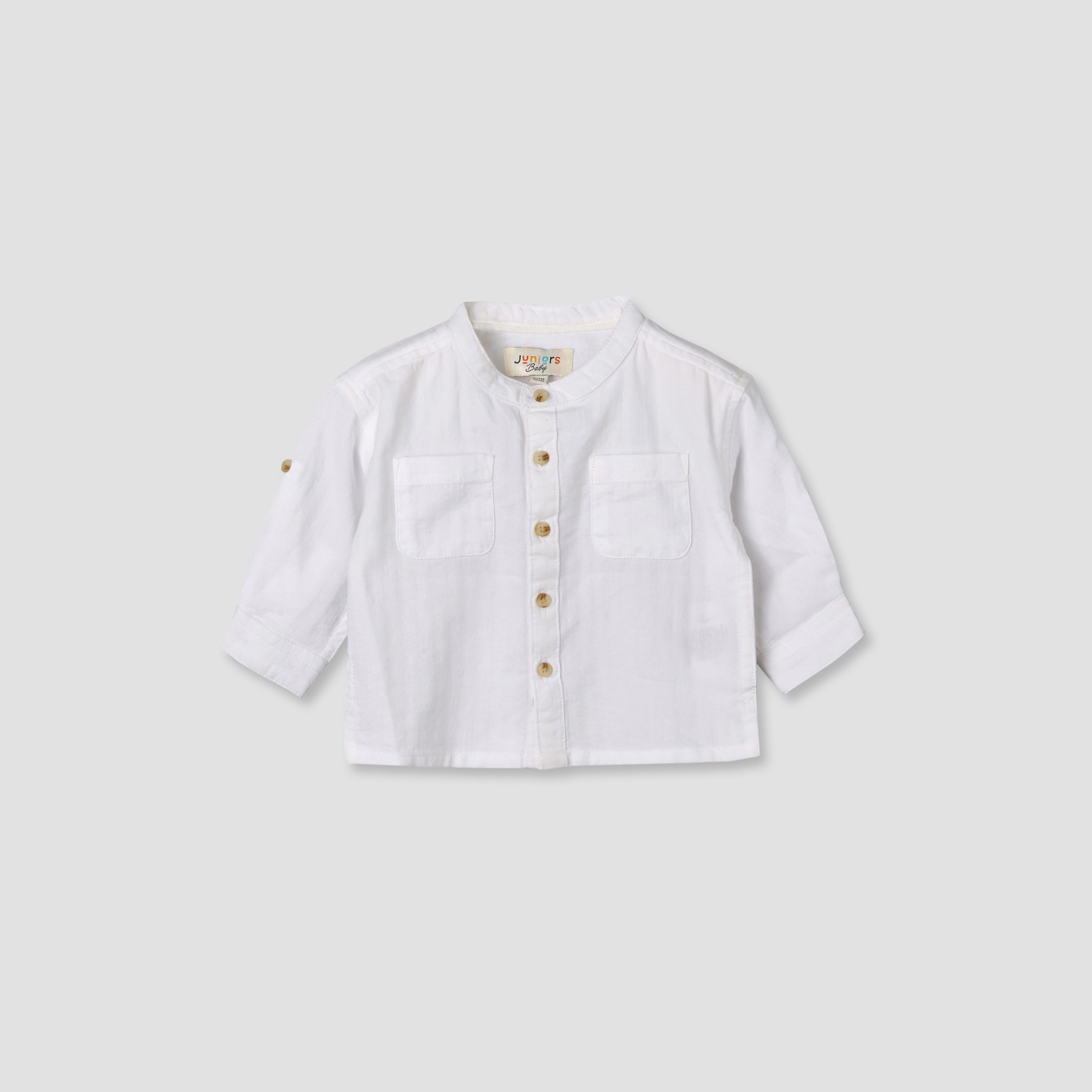 Juniors Long Sleeves Shirt with Mandarin Collar-baby-boys-clothing-shirts-image-2