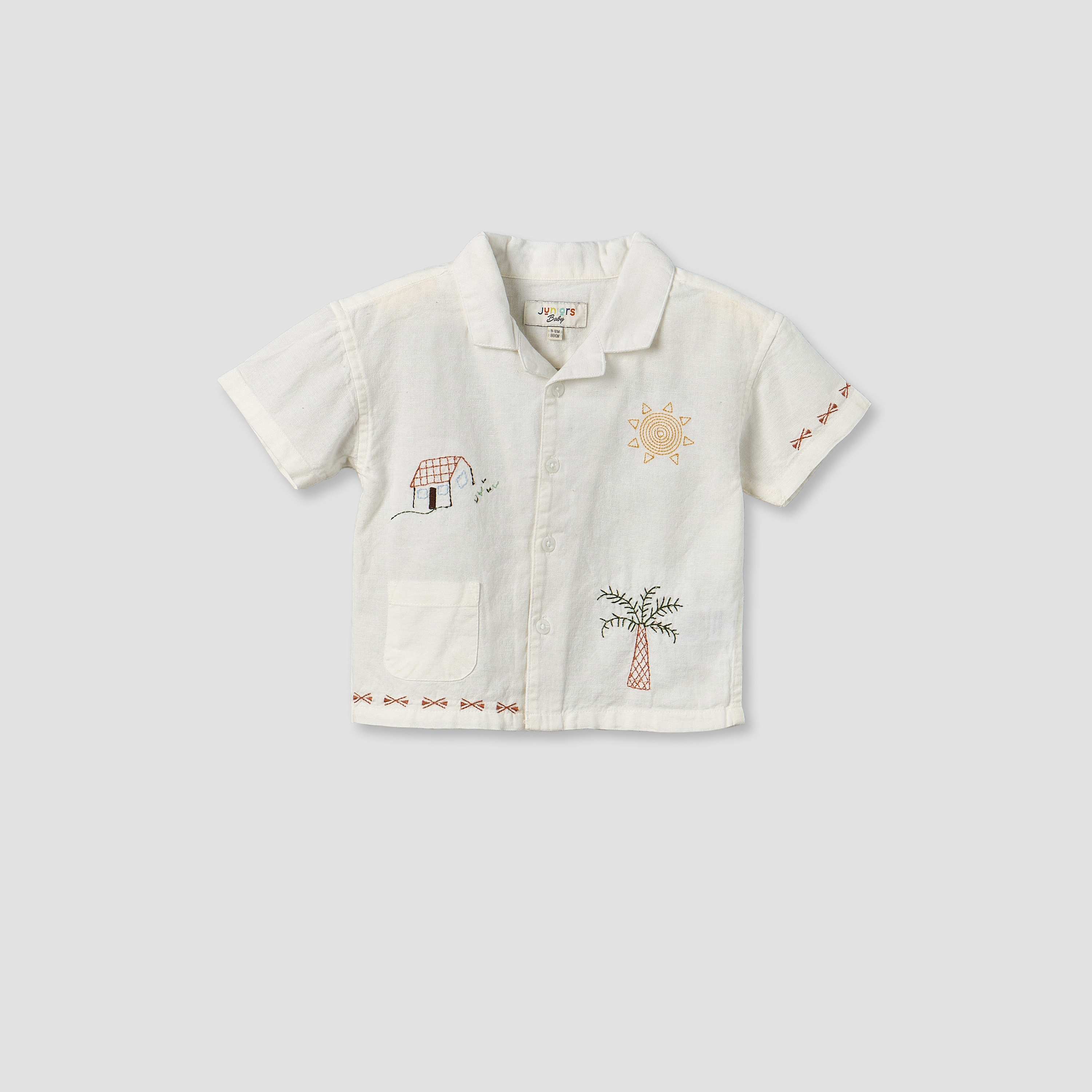 Juniors Short Sleeves Shirt with Embroidery-baby-boys-clothing-shirts-image-2