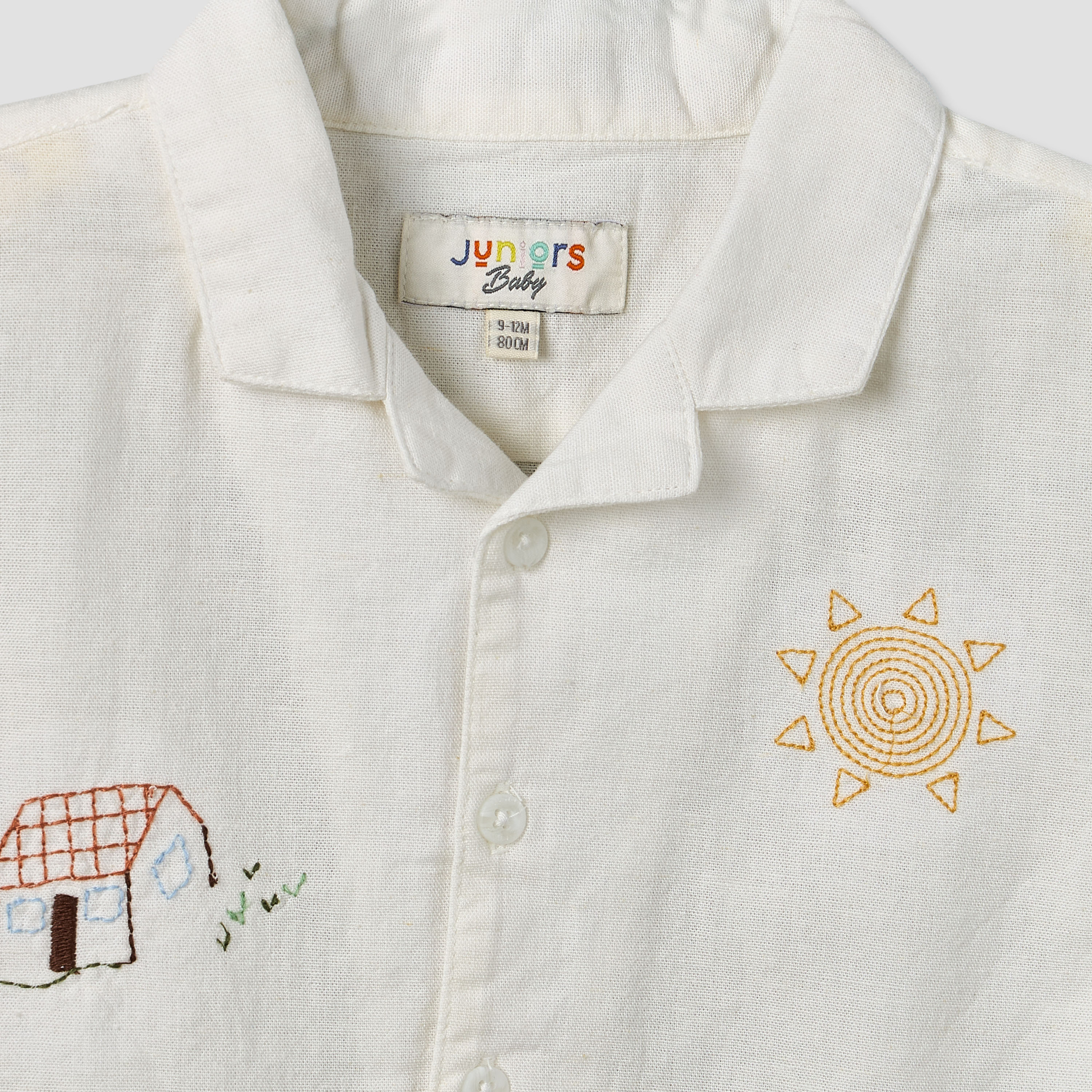 Juniors Short Sleeves Shirt with Embroidery-baby-boys-clothing-shirts-image-4