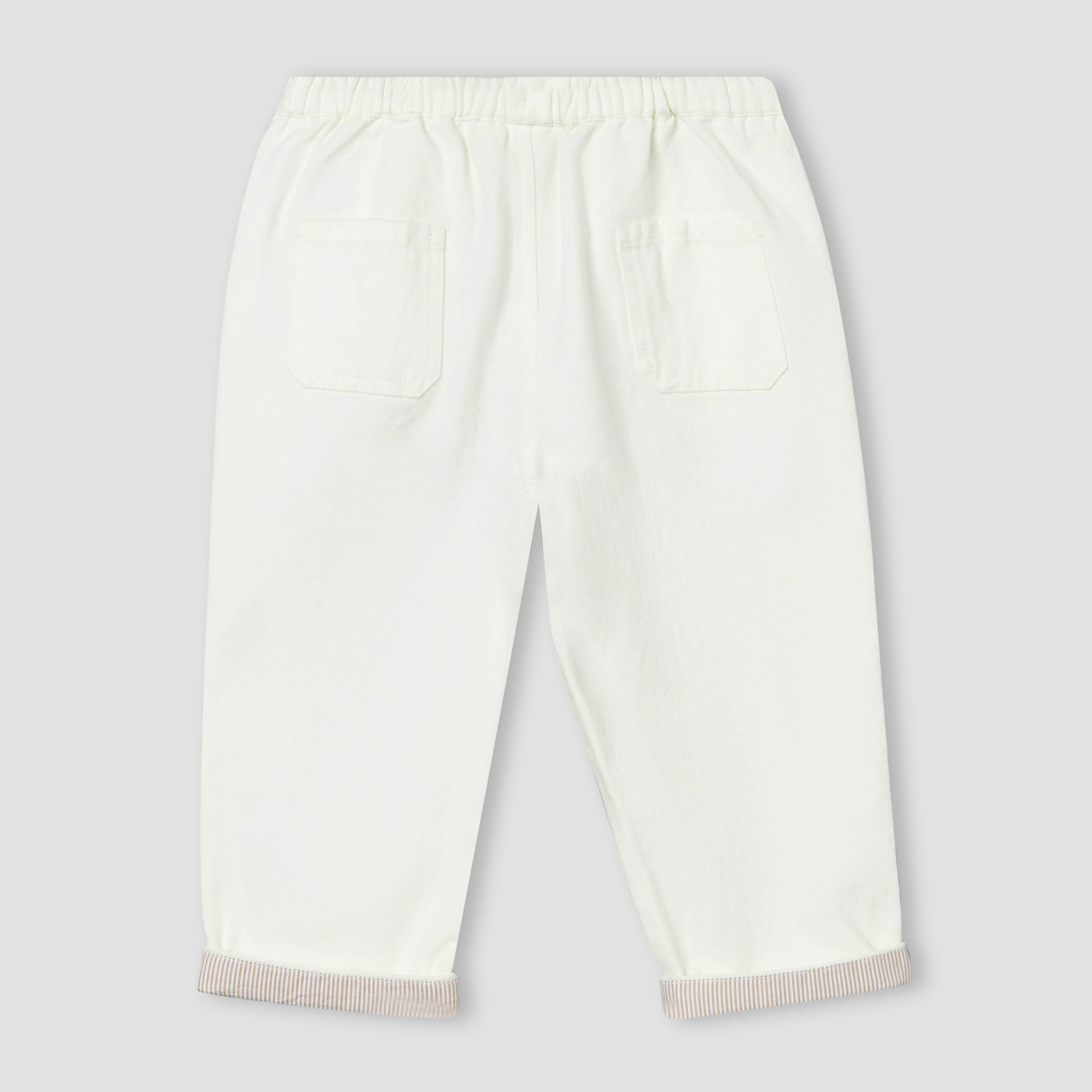 Juniors Regular Fit Pants with Striped Cuffs, Elasticated Drawstring-baby-boys-clothing-bottoms-trousers-image-2