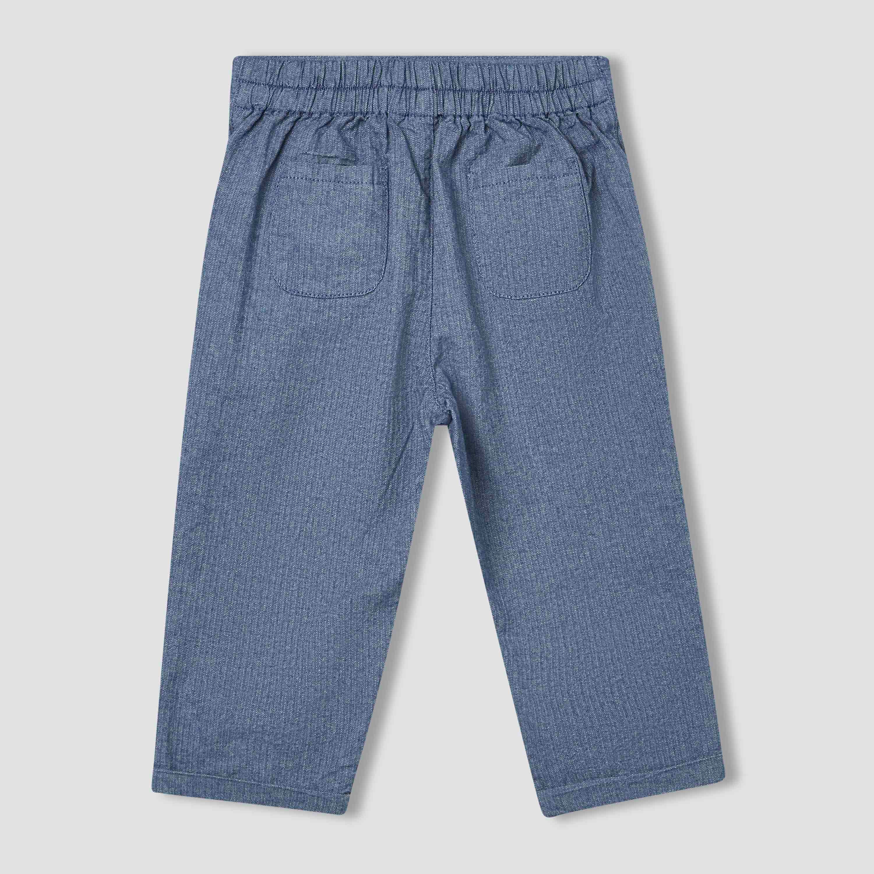 Juniors Regular Fit Trousers with Stripes, Elastic Waist-baby-boys-clothing-bottoms-trousers-image-3