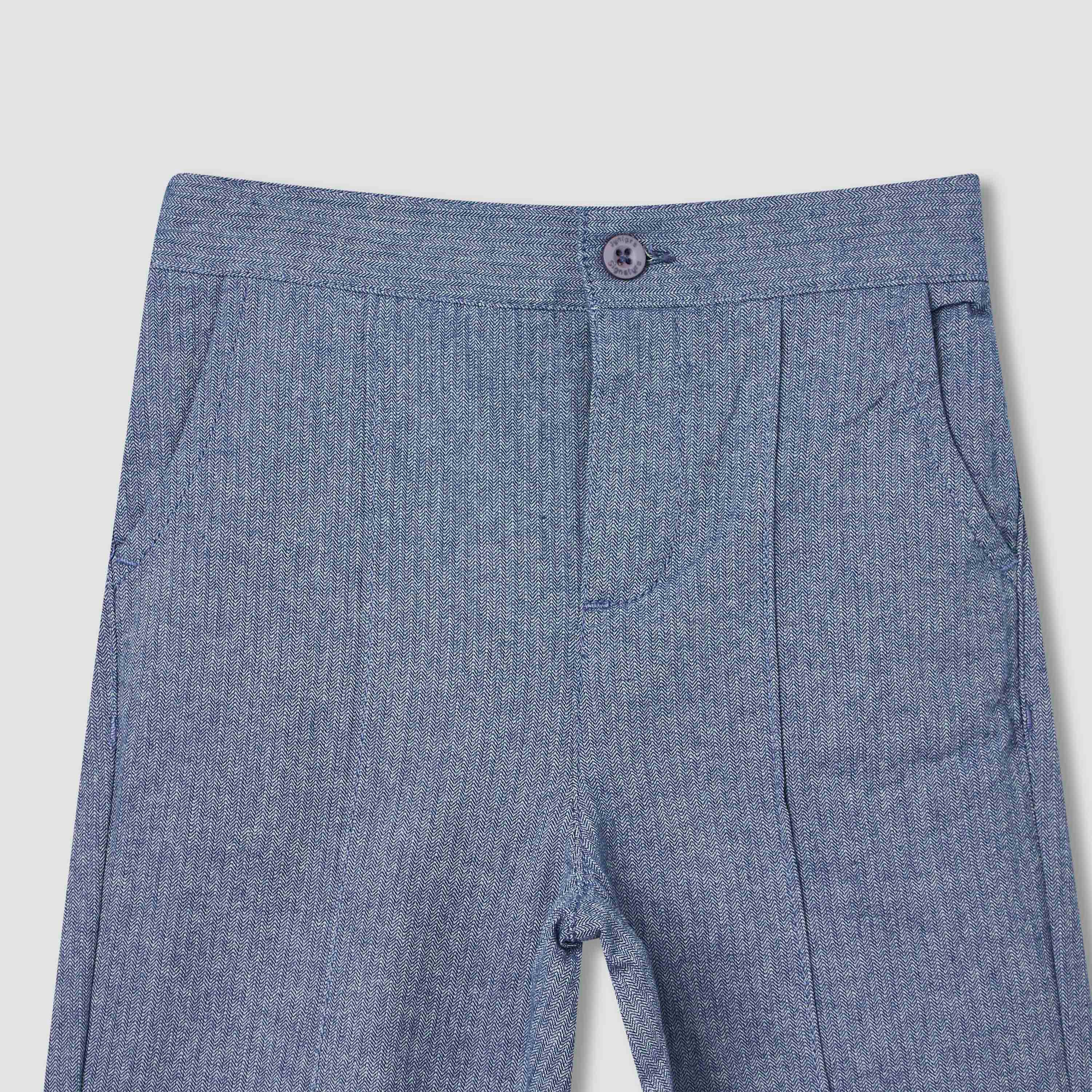 Juniors Regular Fit Trousers with Stripes, Elastic Waist-baby-boys-clothing-bottoms-trousers-image-4