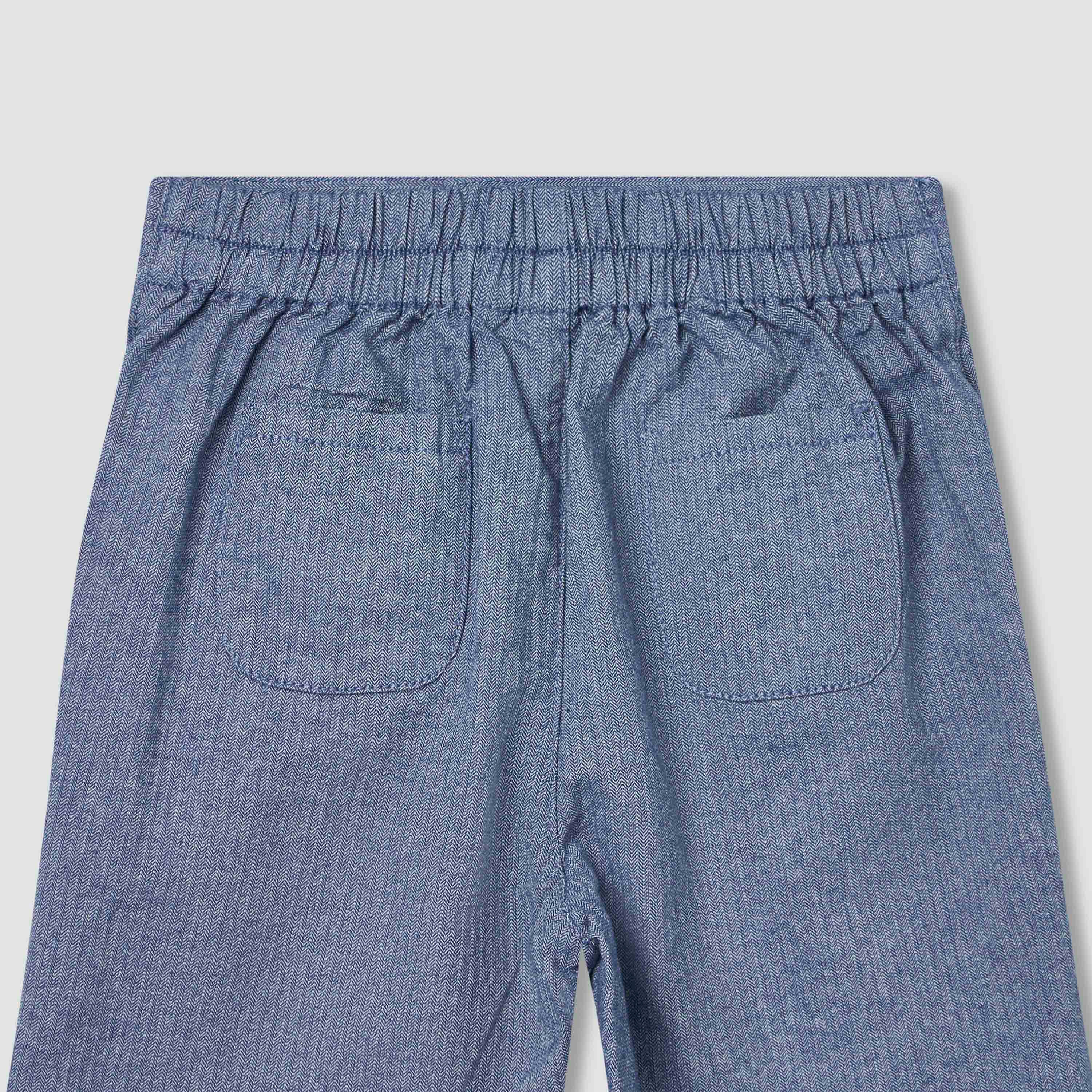 Juniors Regular Fit Trousers with Stripes, Elastic Waist-baby-boys-clothing-bottoms-trousers-image-5