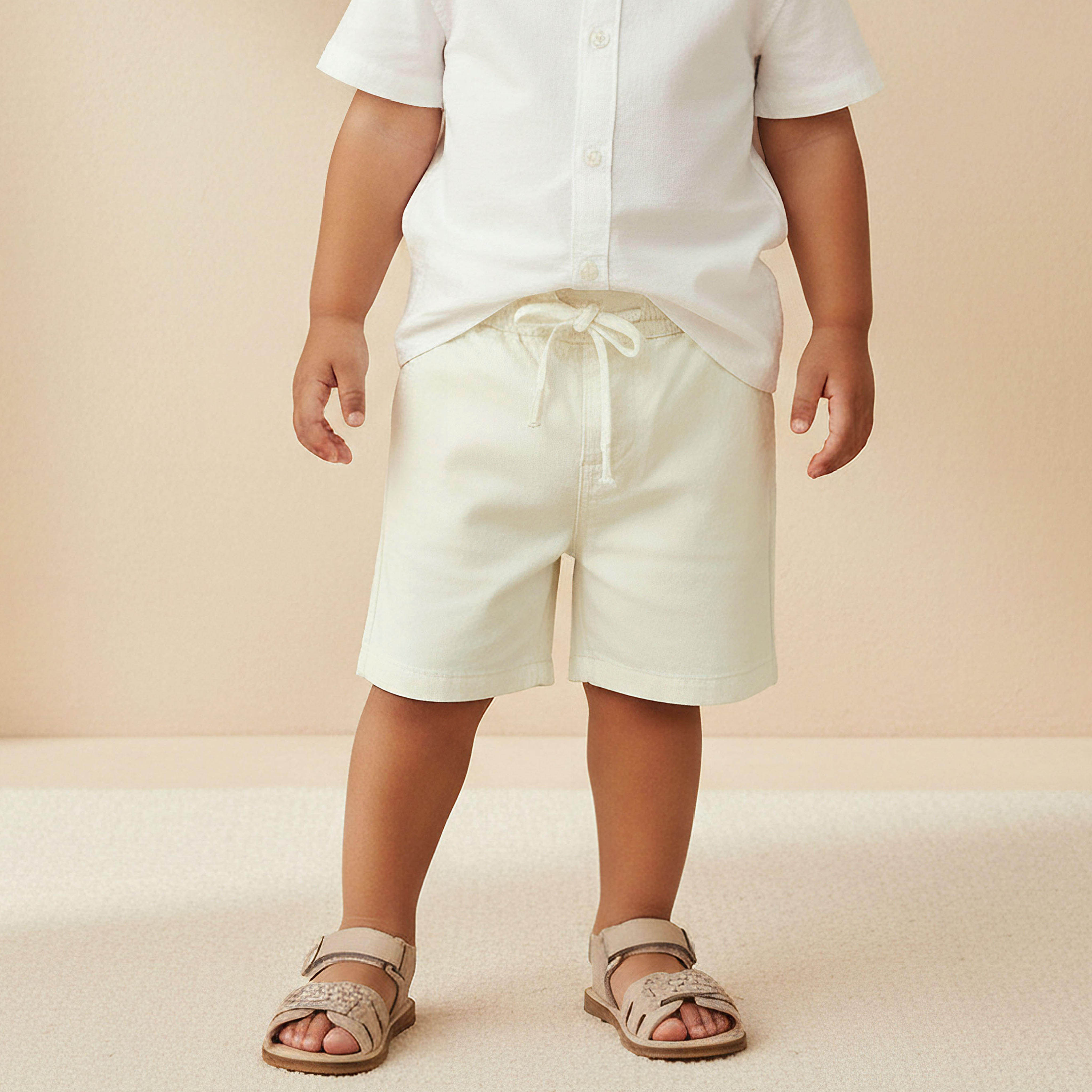 Juniors Elasticated Drawstring Waist Shorts with Pockets-baby-boys-clothing-bottoms-shorts-image-1