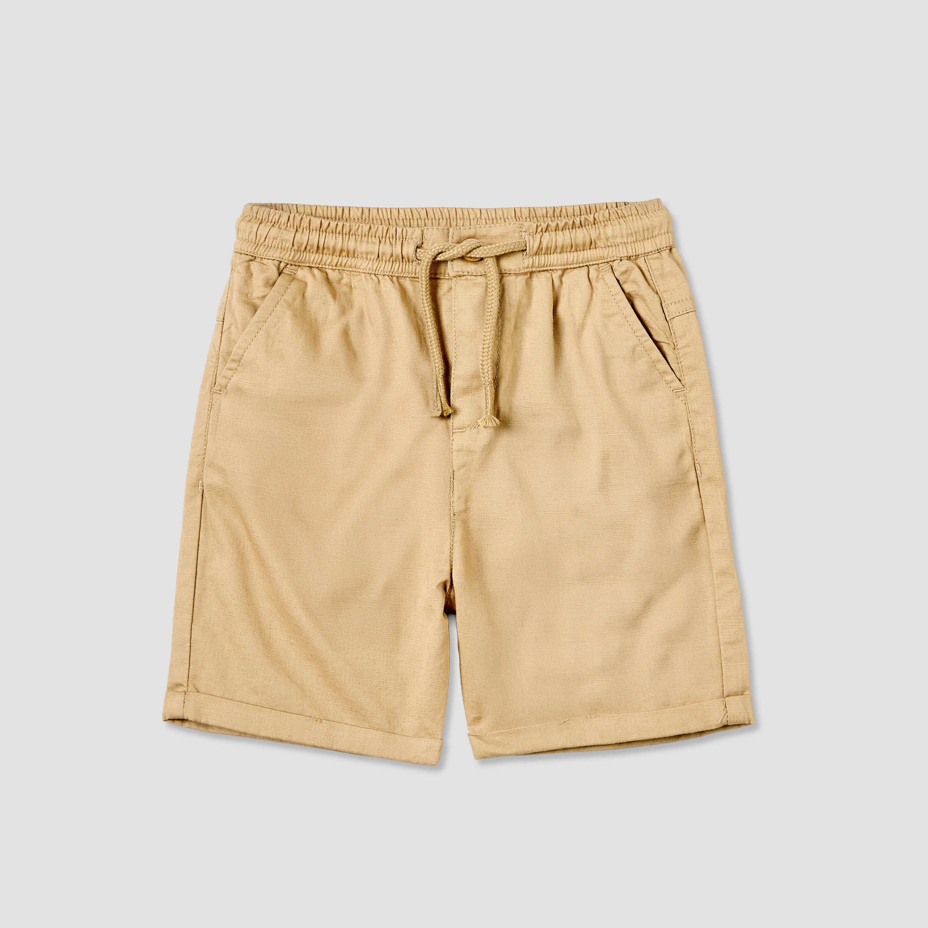 Juniors Knee Length Elasticated Drawstring Waist Shorts with Pockets-baby-boys-clothing-bottoms-shorts-image-2