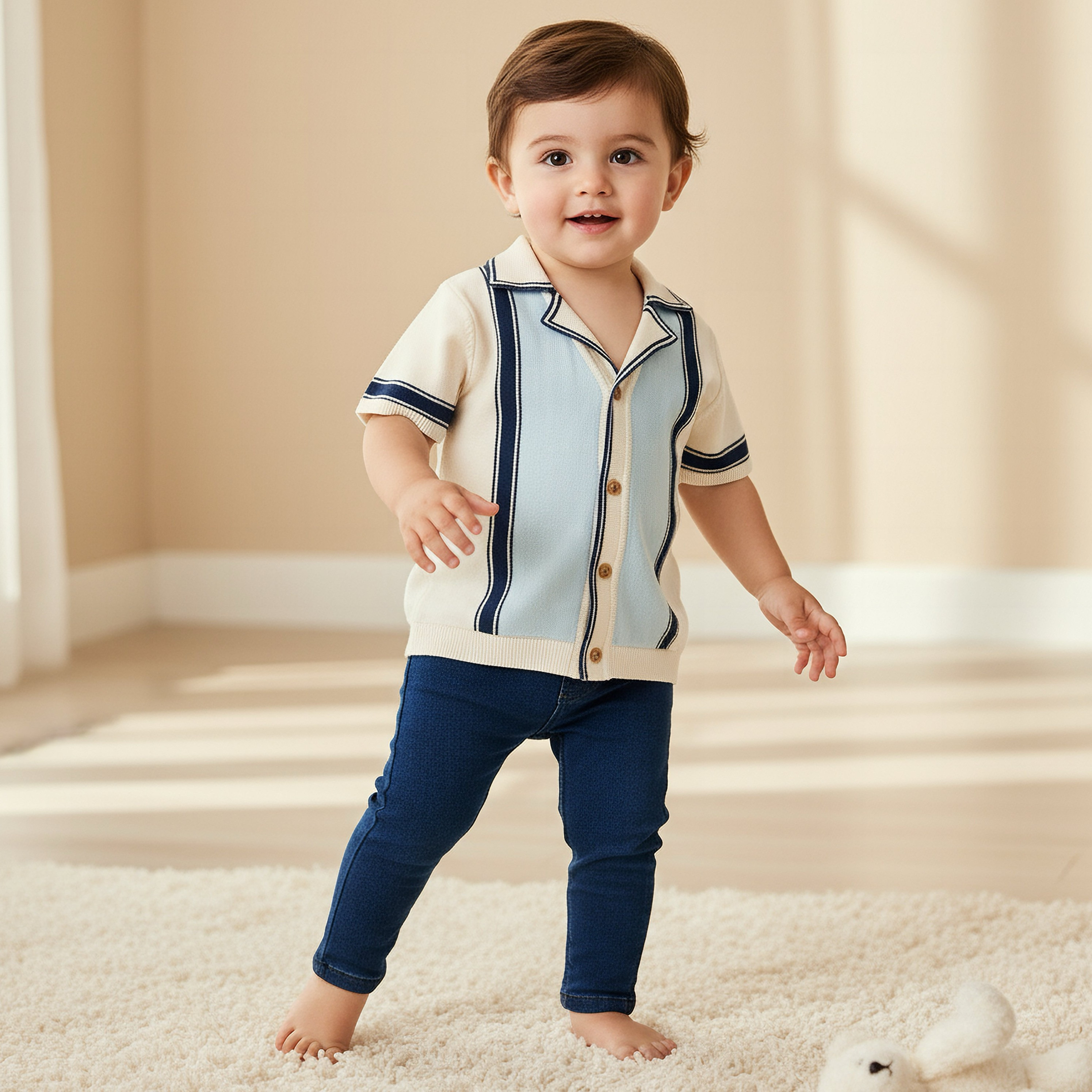 Giggles Collared Cardigan with Stripes-baby-boys-clothing-jumpersandcardigans-image-1