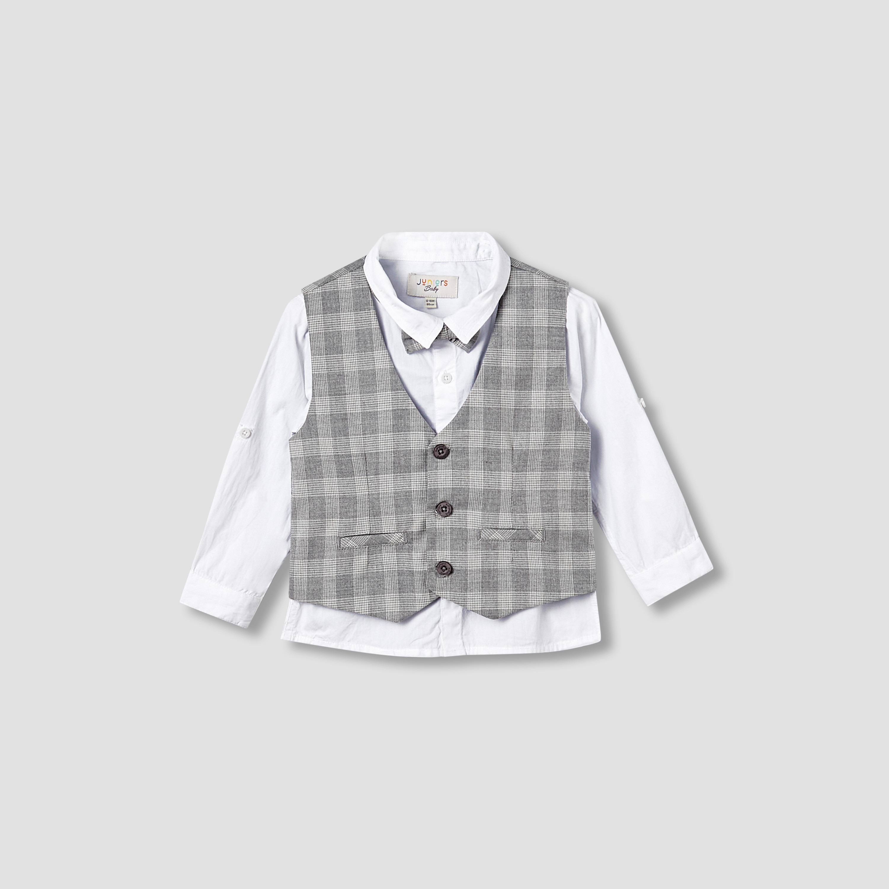 Set of 4 Juniors Clothing Gift Set with Checked Design-baby-boys-clothing-setsandcoords-image-2