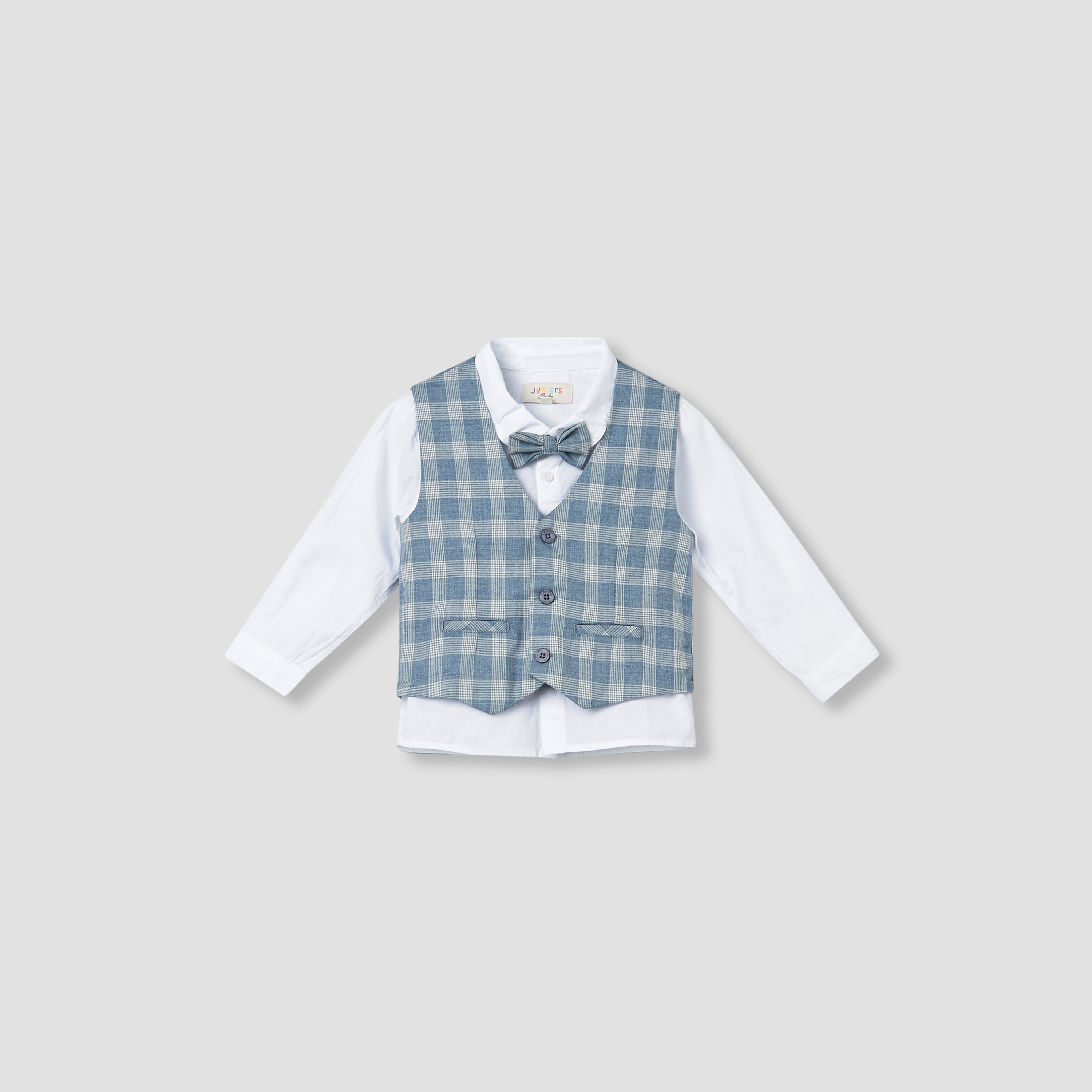 Set of 4 Juniors Clothing Gift Set with Checked Design-baby-boys-clothing-setsandcoords-image-2
