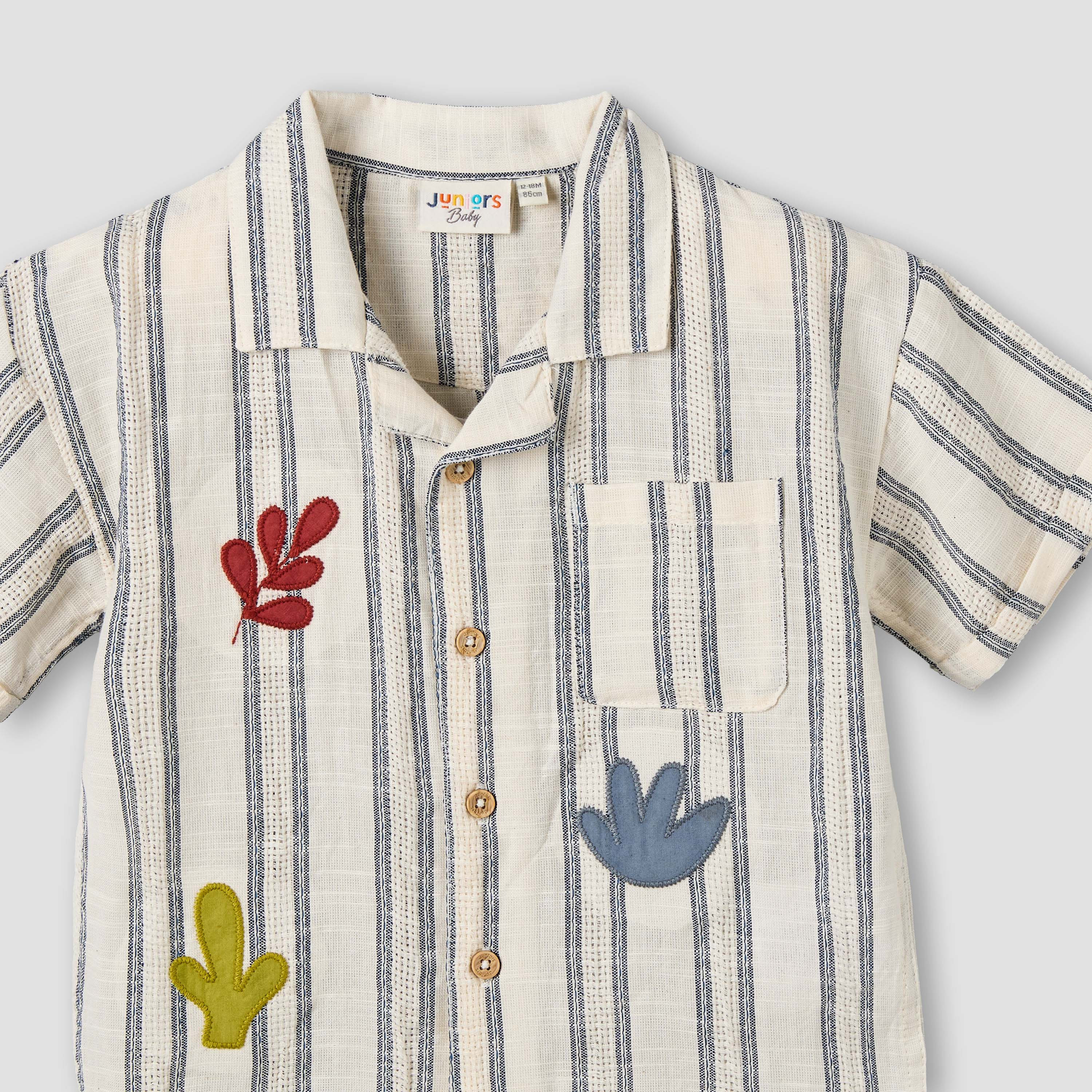 Juniors Collared Neck Short Sleeves Shirt and Shorts Set with Pockets-baby-boys-clothing-setsandcoords-image-7