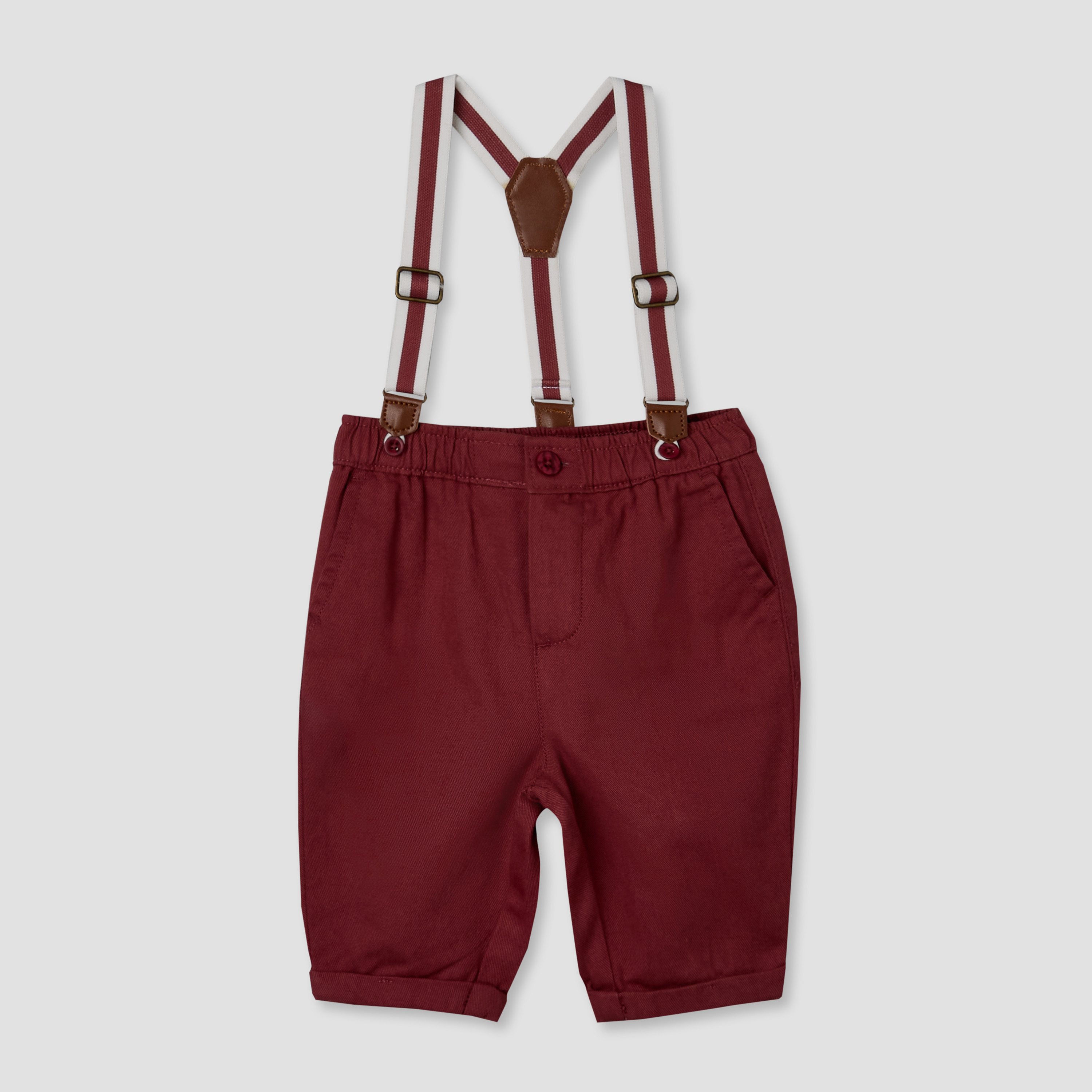 طقم شورت بحمالات وقميص بأكمام طويلة وياقة عادية من جونيورز-baby-boys-clothing-setsandcoords-image-5