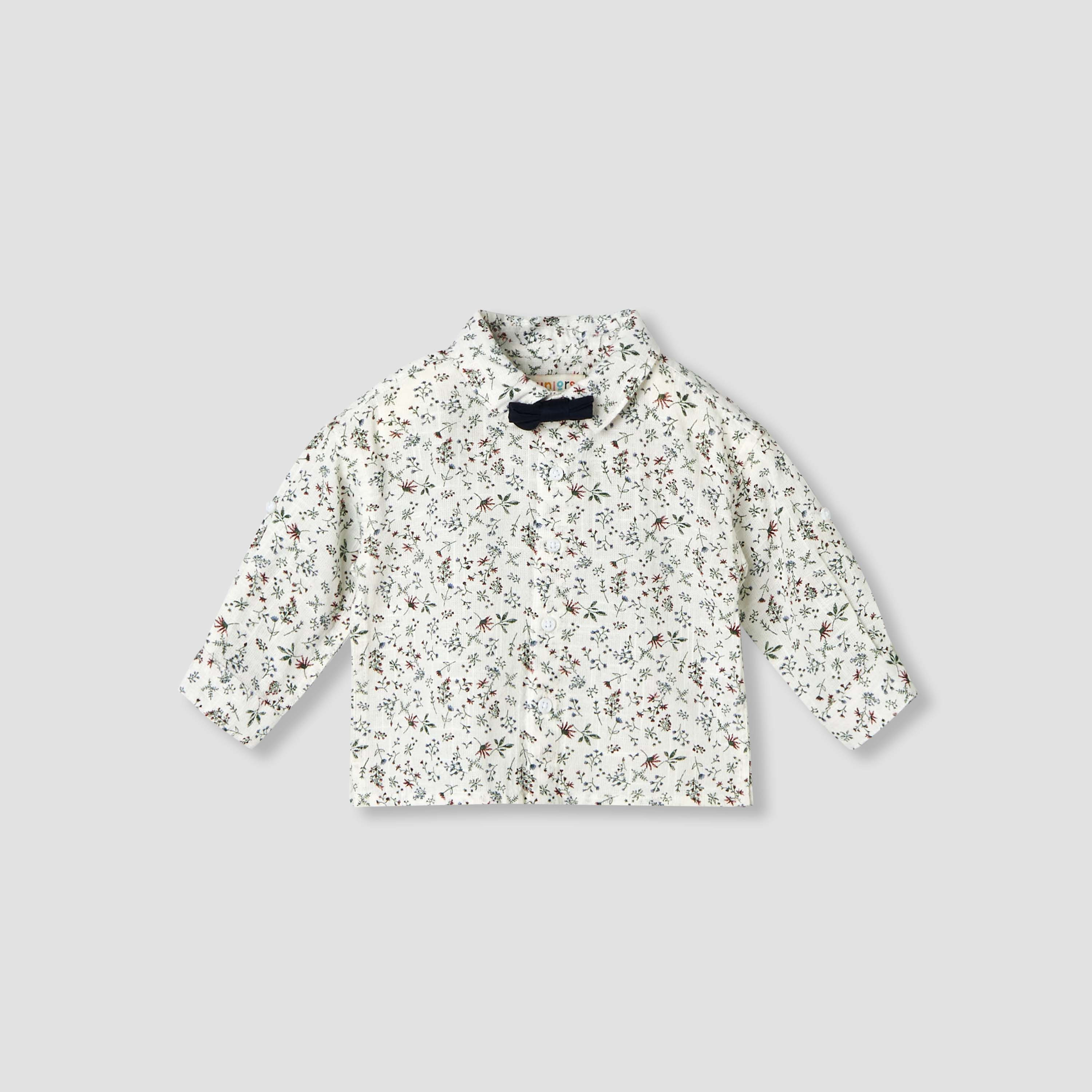 طقم قميص بياقة وأكمام قصيرة وشورت مع فيونكة وحمالات من جونيورز-baby-boys-clothing-setsandcoords-image-3