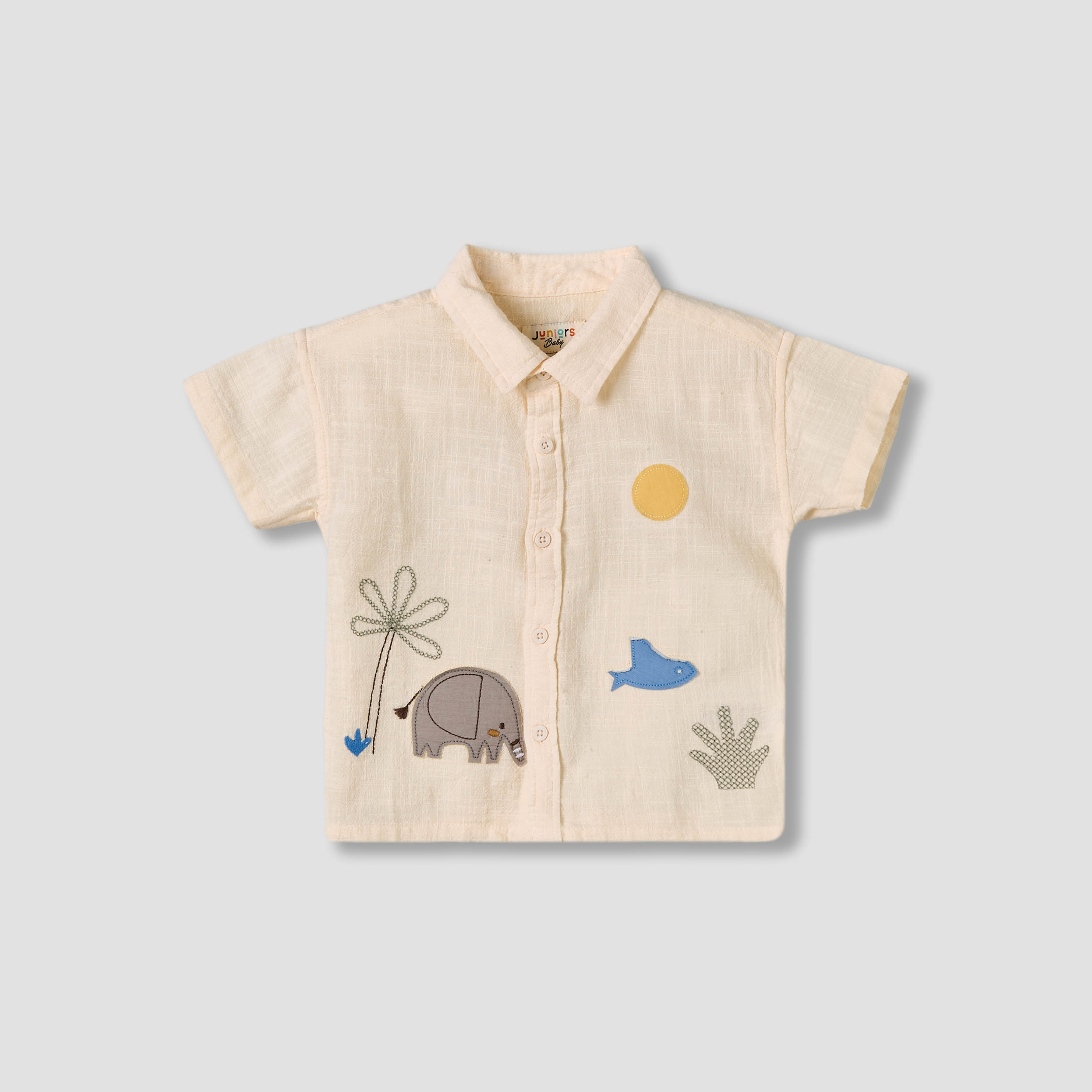 Juniors Collared Short Sleeves Shirt and Shorts Set with Embroidery-baby-boys-clothing-setsandcoords-image-3