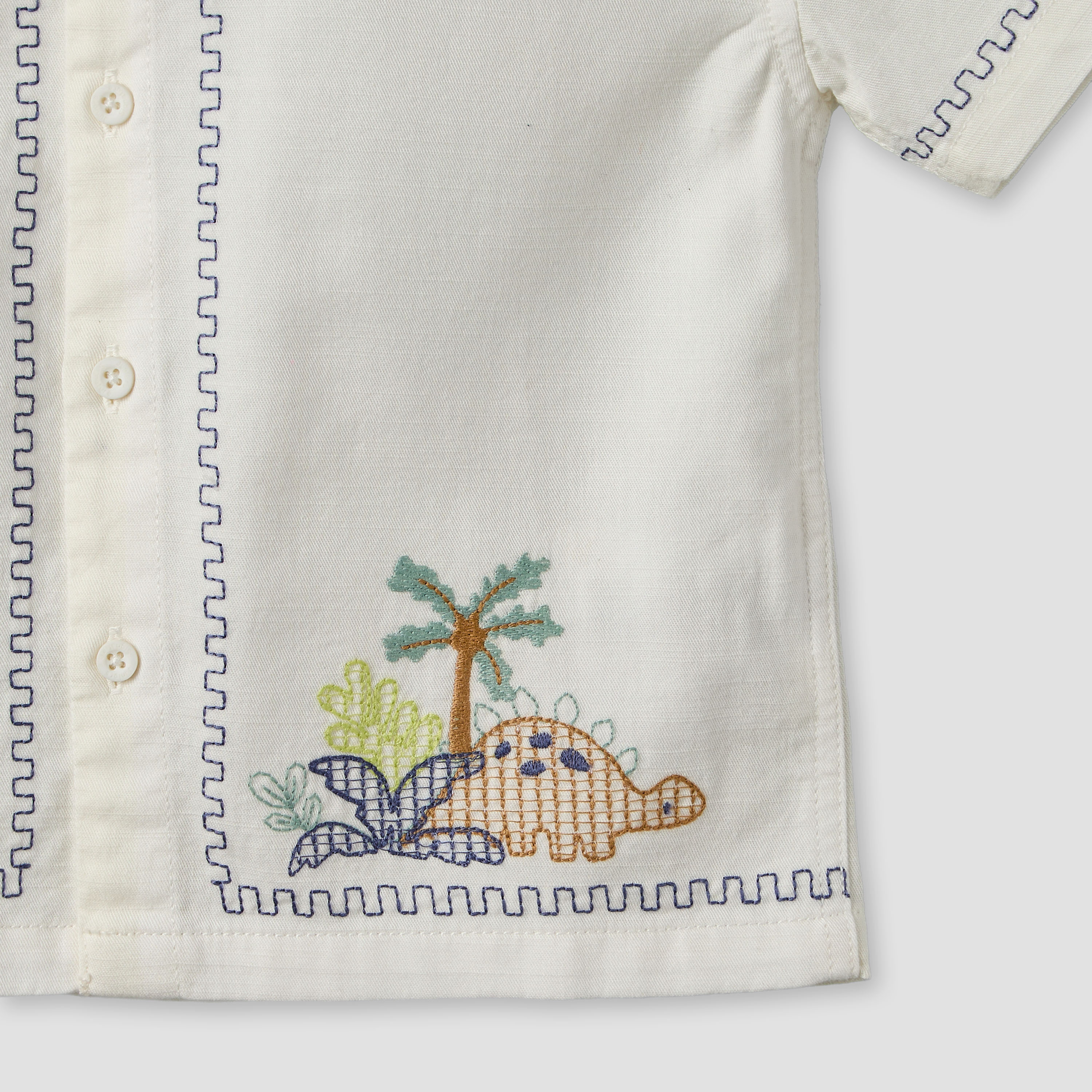 Juniors Collared Short Sleeves Shirt and Shorts Set with Embroidery-baby-boys-clothing-setsandcoords-image-6