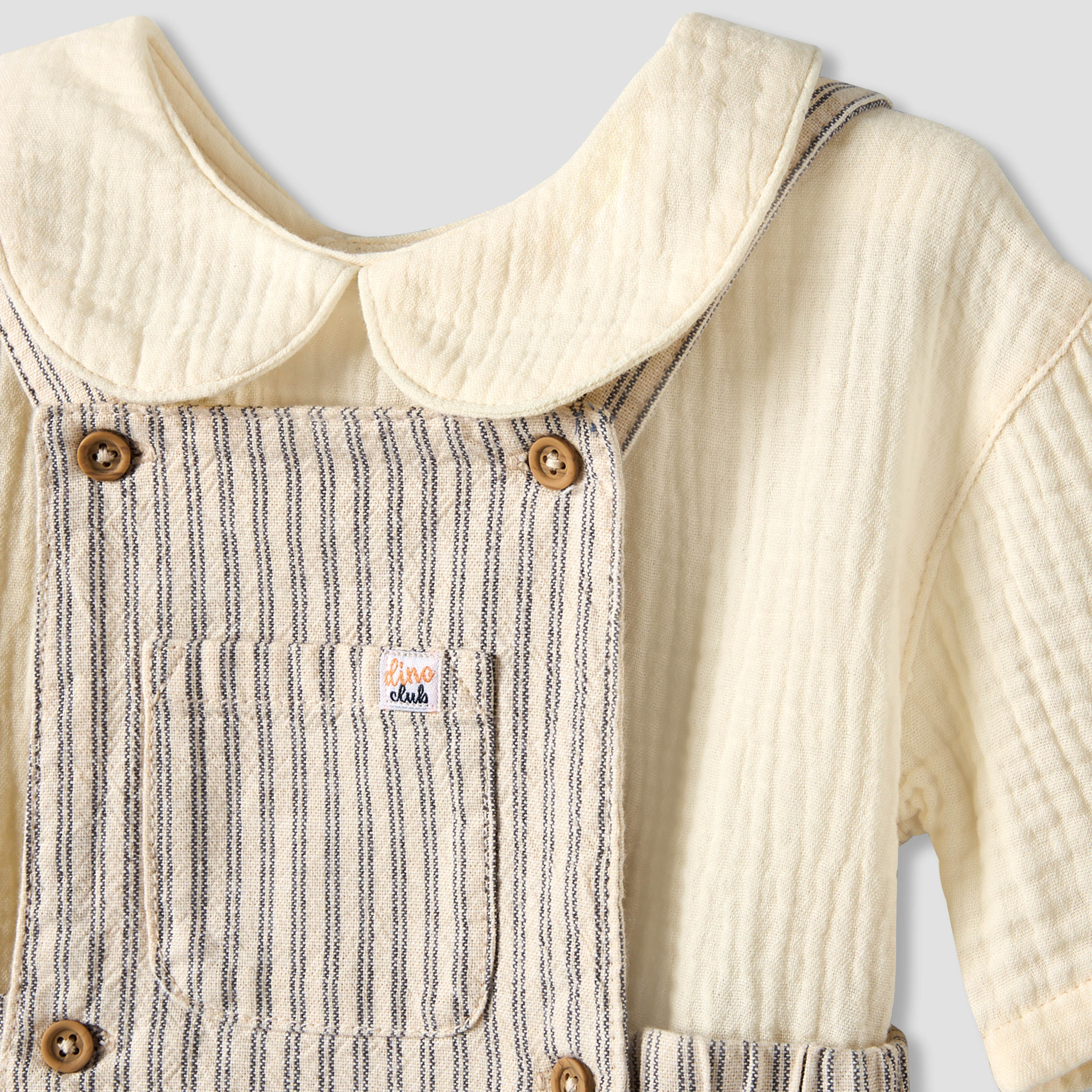 Juniors Collared Short Sleeves Shirt and Dungaree Set with Hat-baby-boys-clothing-setsandcoords-image-5