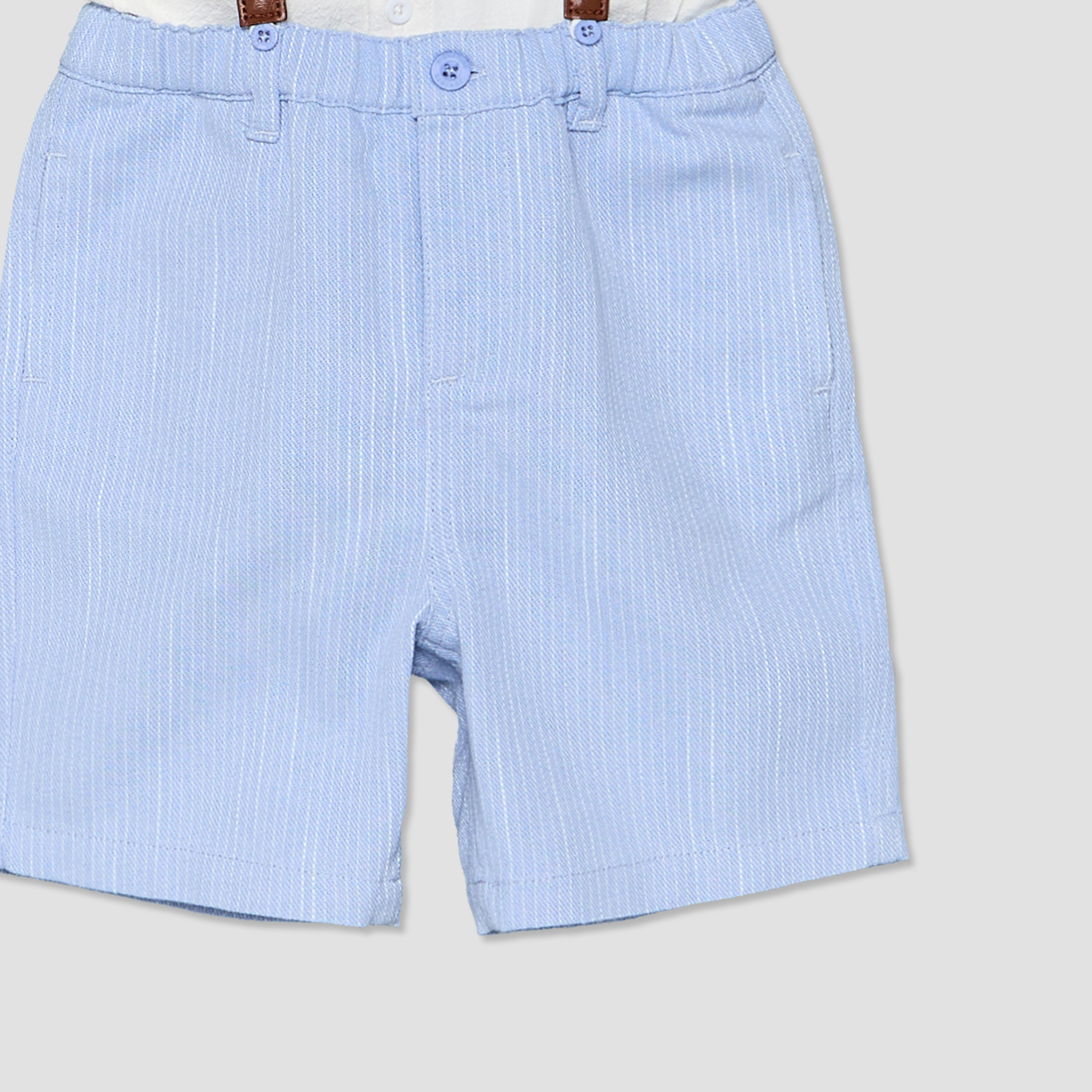 Set of 3 Juniors Collared Short Sleeve Shirt and Shorts Set with Bow Tie-baby-boys-clothing-setsandcoords-image-6