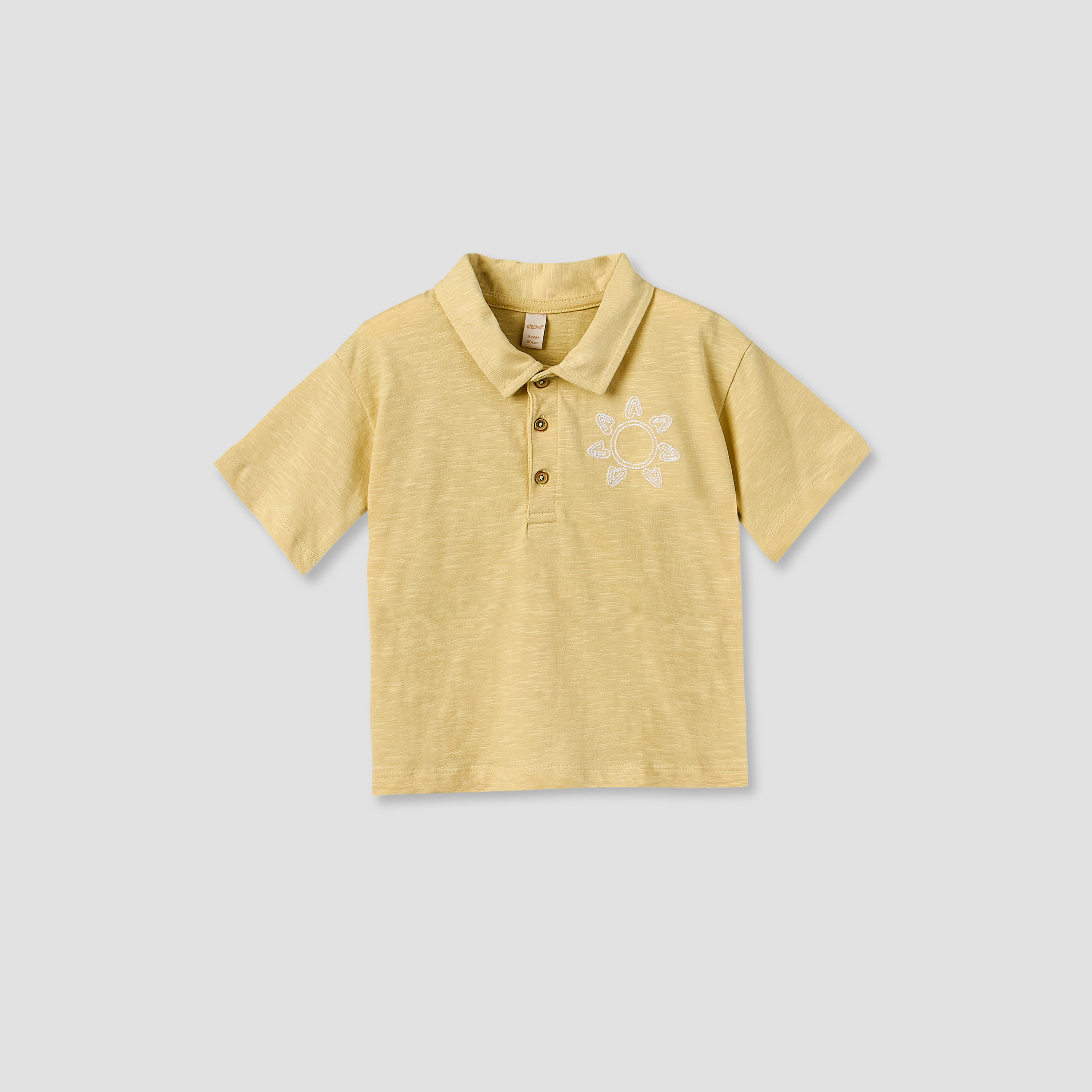 Giggles Collared Short Sleeves Polo T-shirt with Embroidery-baby-boys-clothing-tshirtsandpolos-image-1