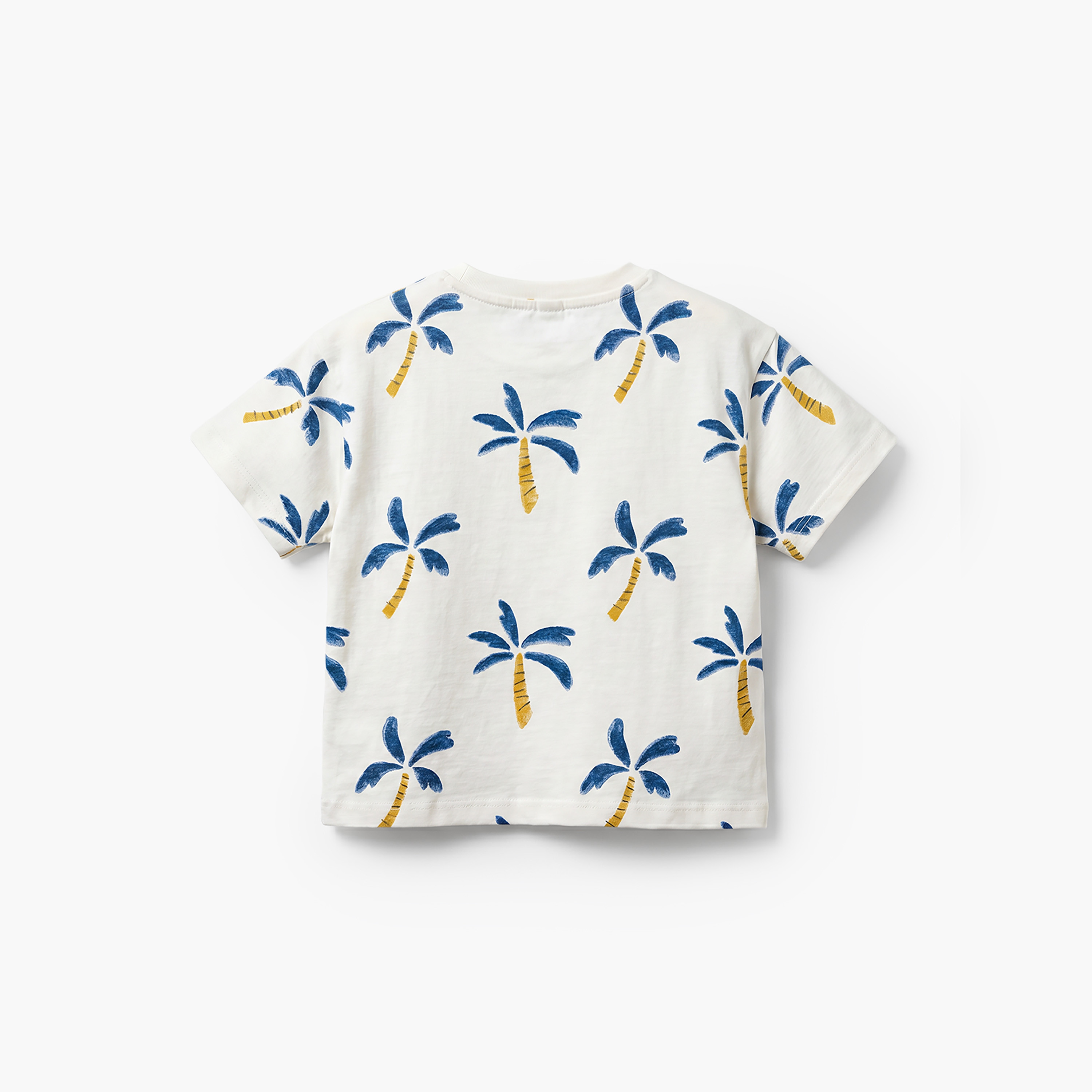 Giggles Crew Neck Short Sleeves T-shirt with Palm Print-baby-boys-clothing-tshirtsandpolos-image-3