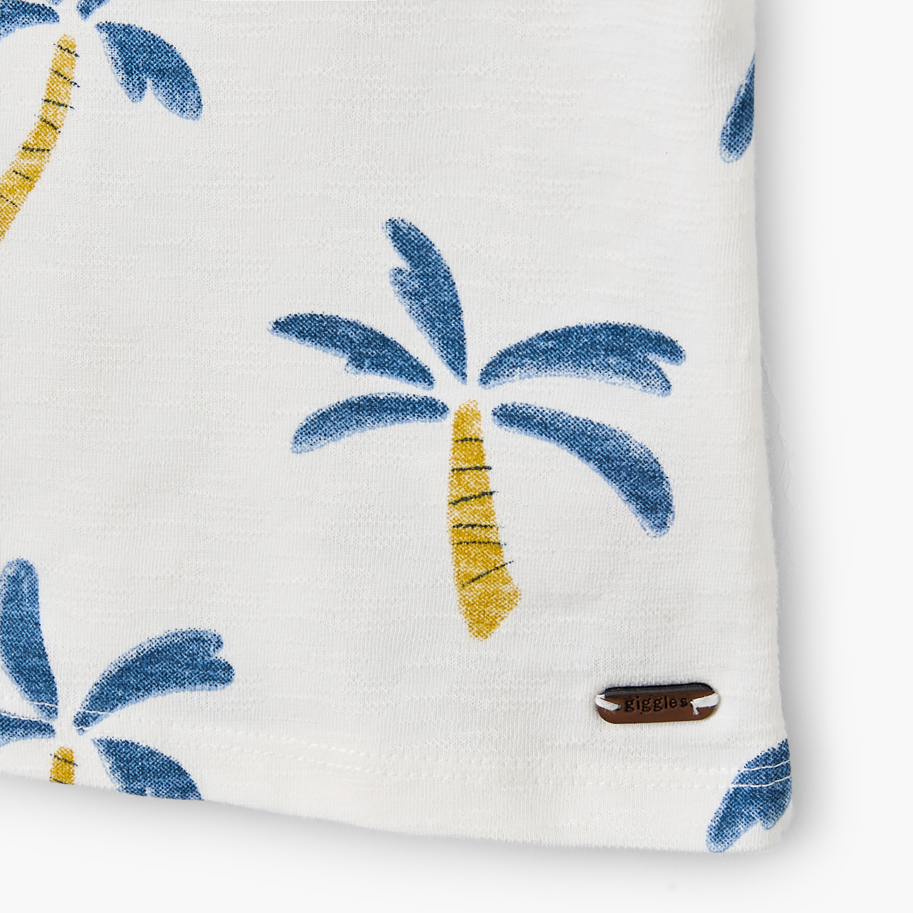 Giggles Crew Neck Short Sleeves T-shirt with Palm Print-baby-boys-clothing-tshirtsandpolos-image-4