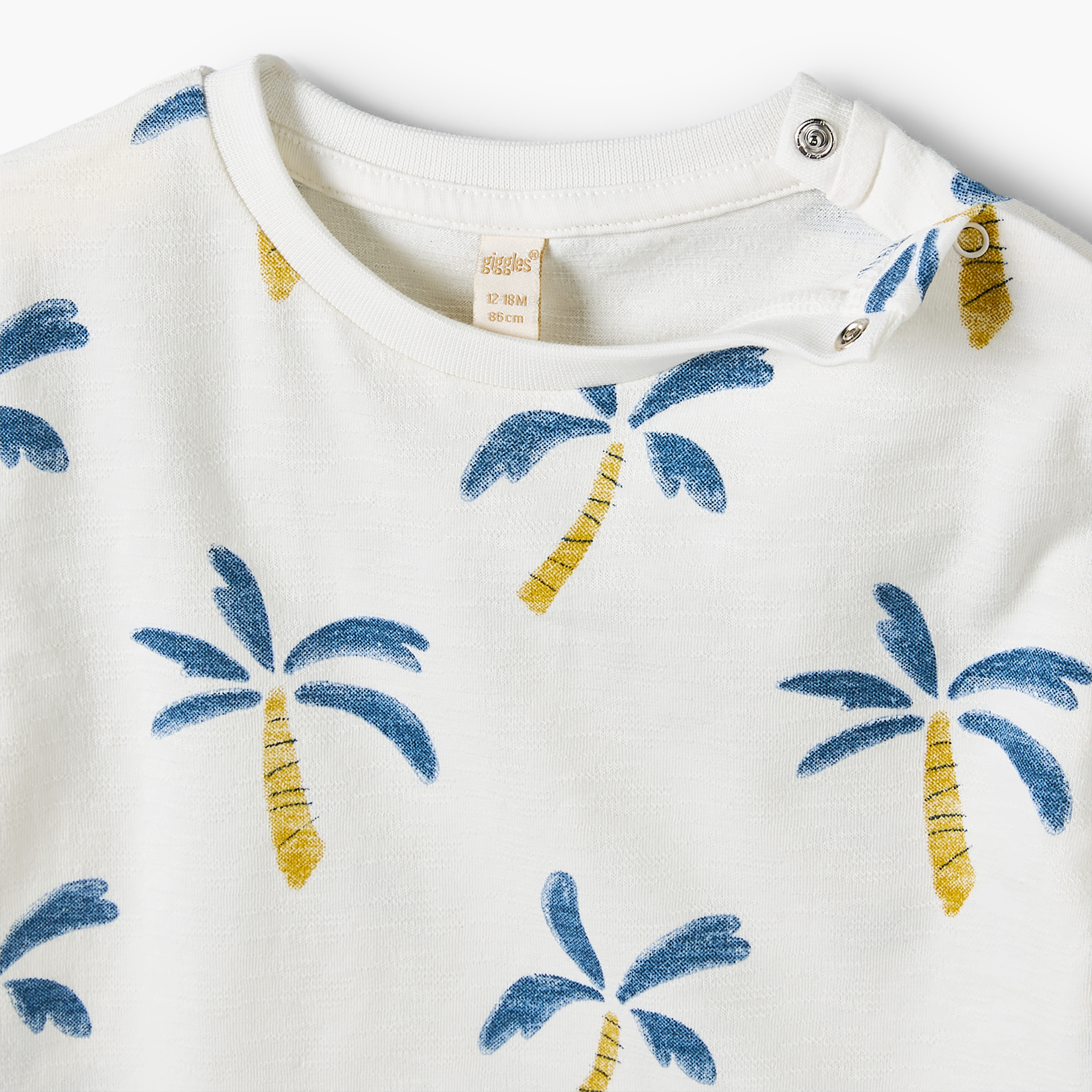 Giggles Crew Neck Short Sleeves T-shirt with Palm Print-baby-boys-clothing-tshirtsandpolos-image-5