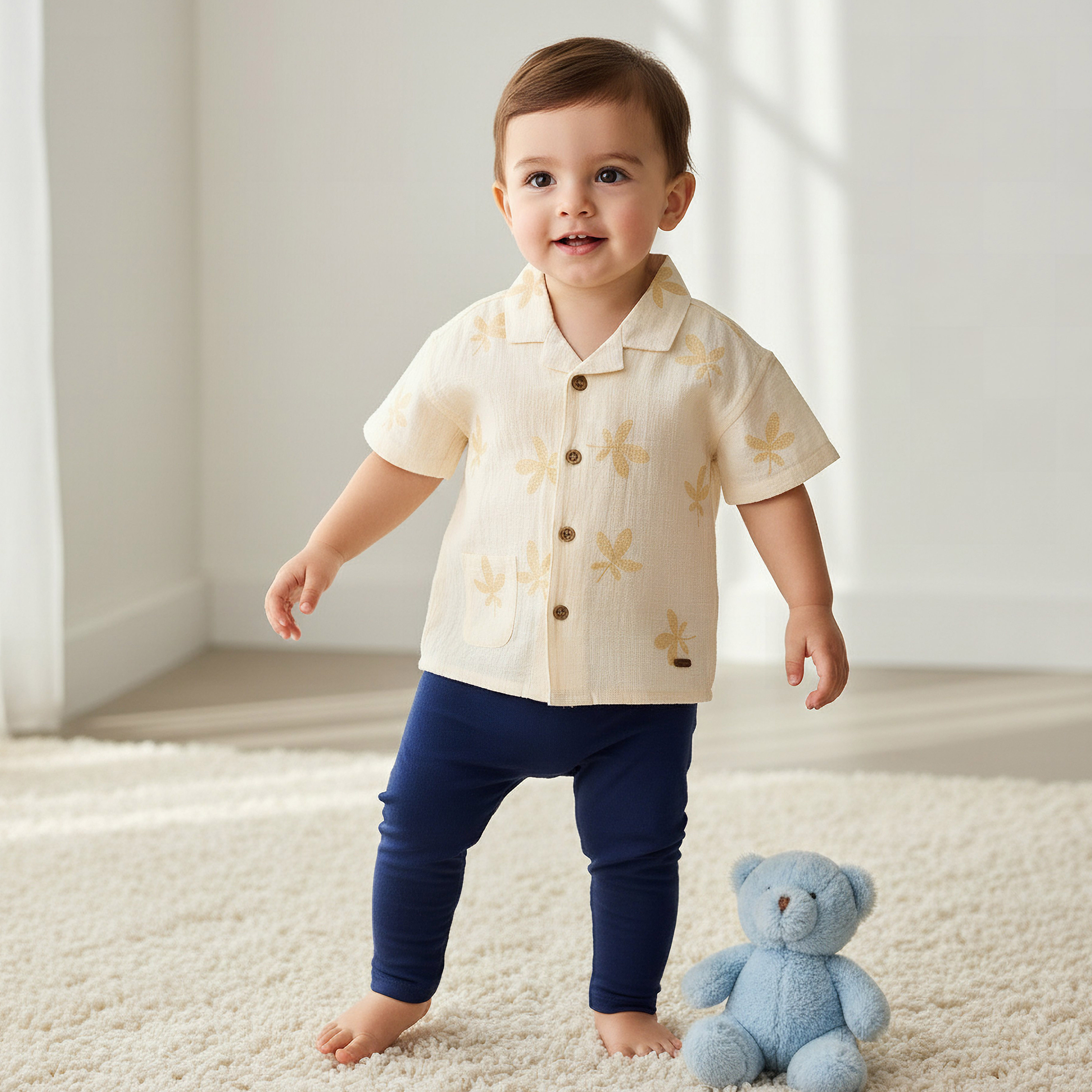 Giggles Short Sleeves Shirt with Embroidery-baby-boys-clothing-shirts-image-1