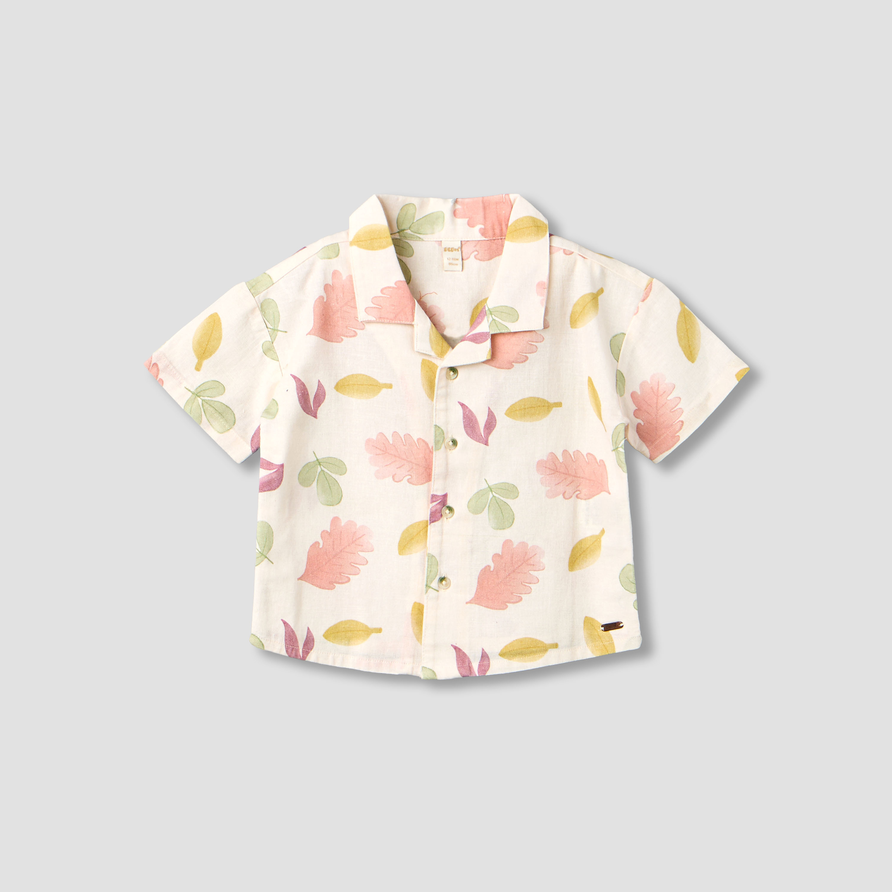 Giggles Short Sleeve Shirt with Leaf Print-baby-boys-clothing-shirts-image-2
