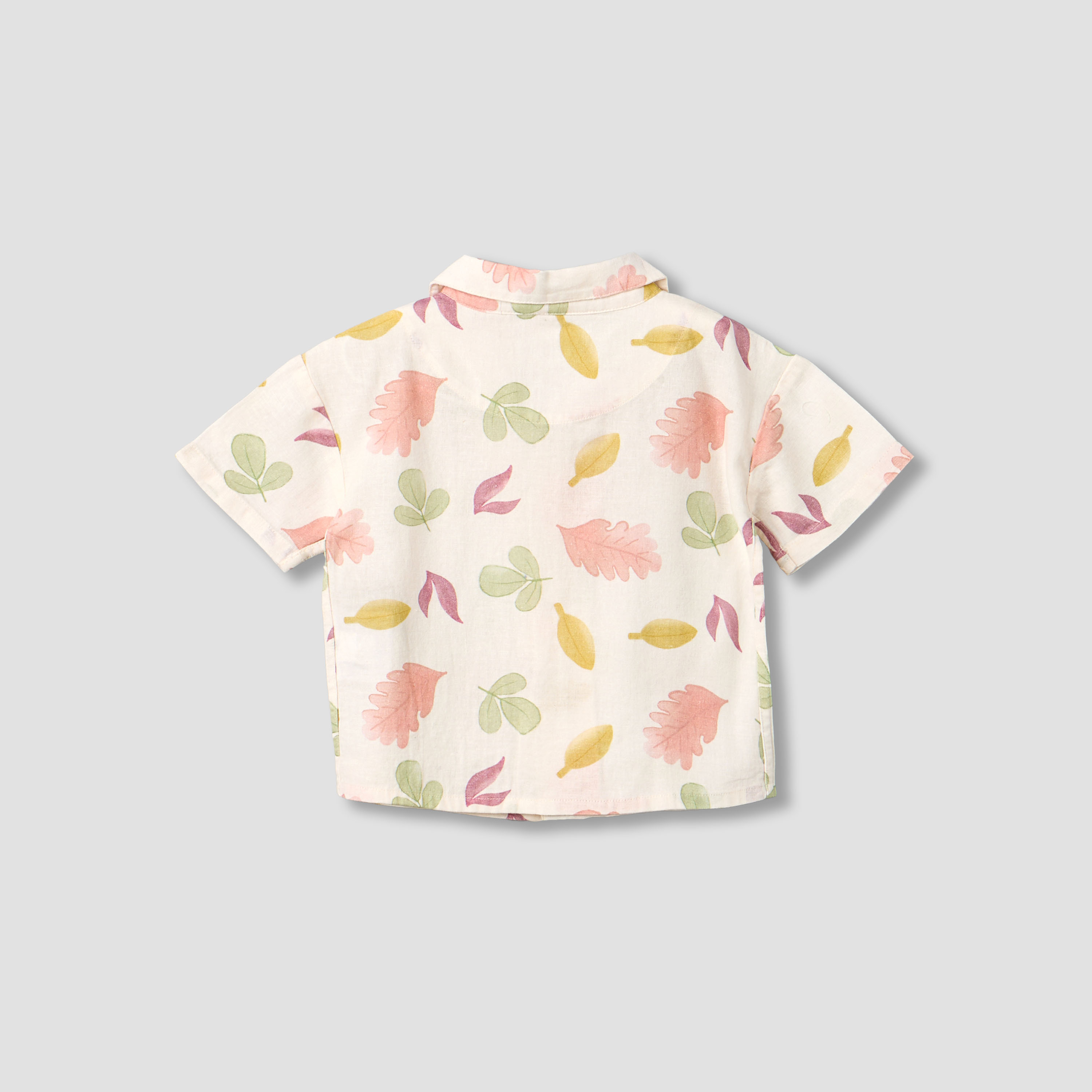 Giggles Short Sleeve Shirt with Leaf Print-baby-boys-clothing-shirts-image-3