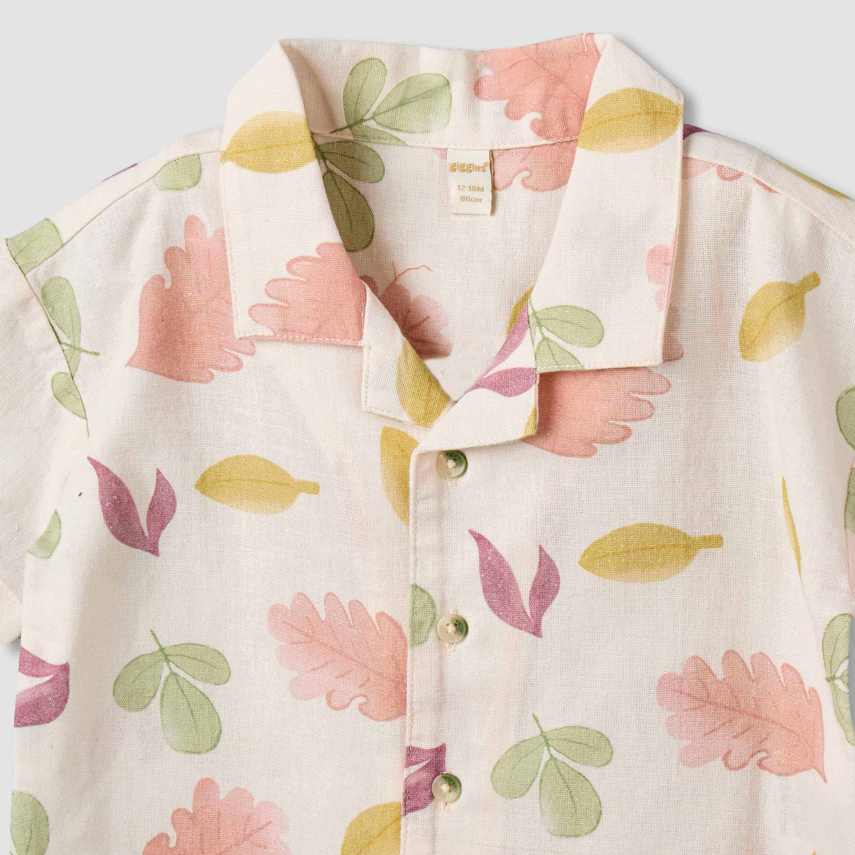 Giggles Short Sleeve Shirt with Leaf Print-baby-boys-clothing-shirts-image-4