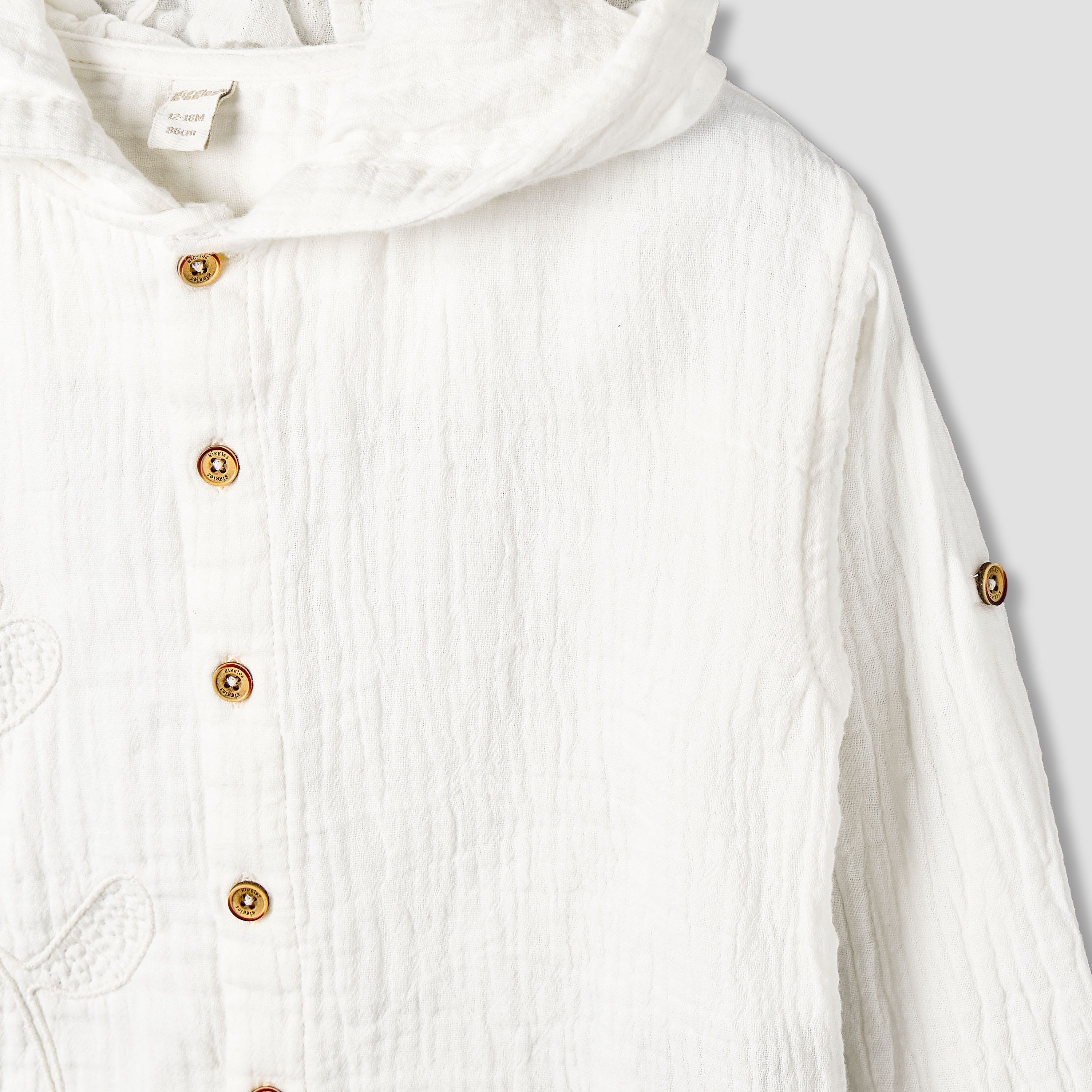 Giggles Hooded Long Sleeves Shirt with Floral Applique-baby-boys-clothing-shirts-image-5