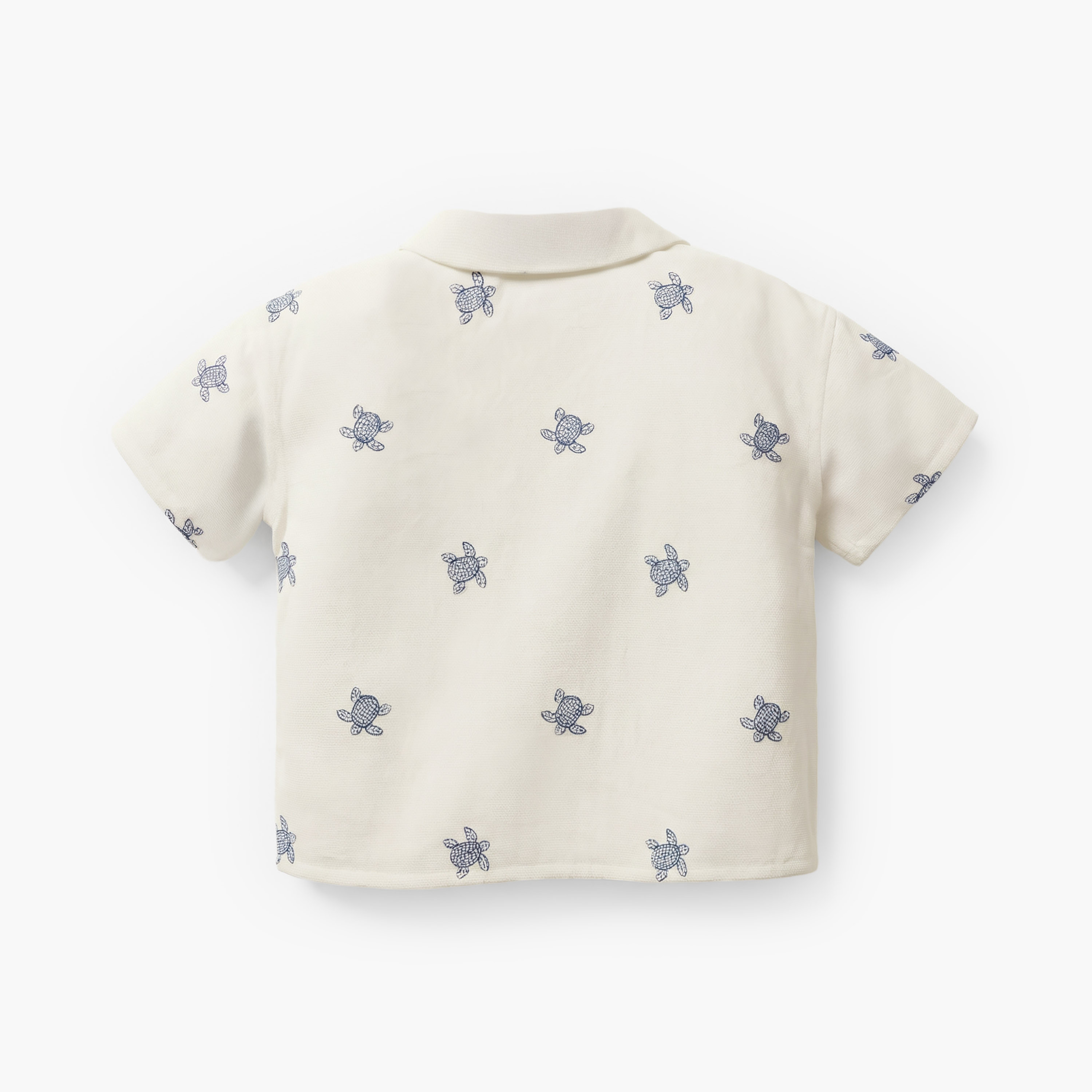 Giggles Short Sleeve Shirt with Turtle Embroidery-baby-boys-clothing-shirts-image-2