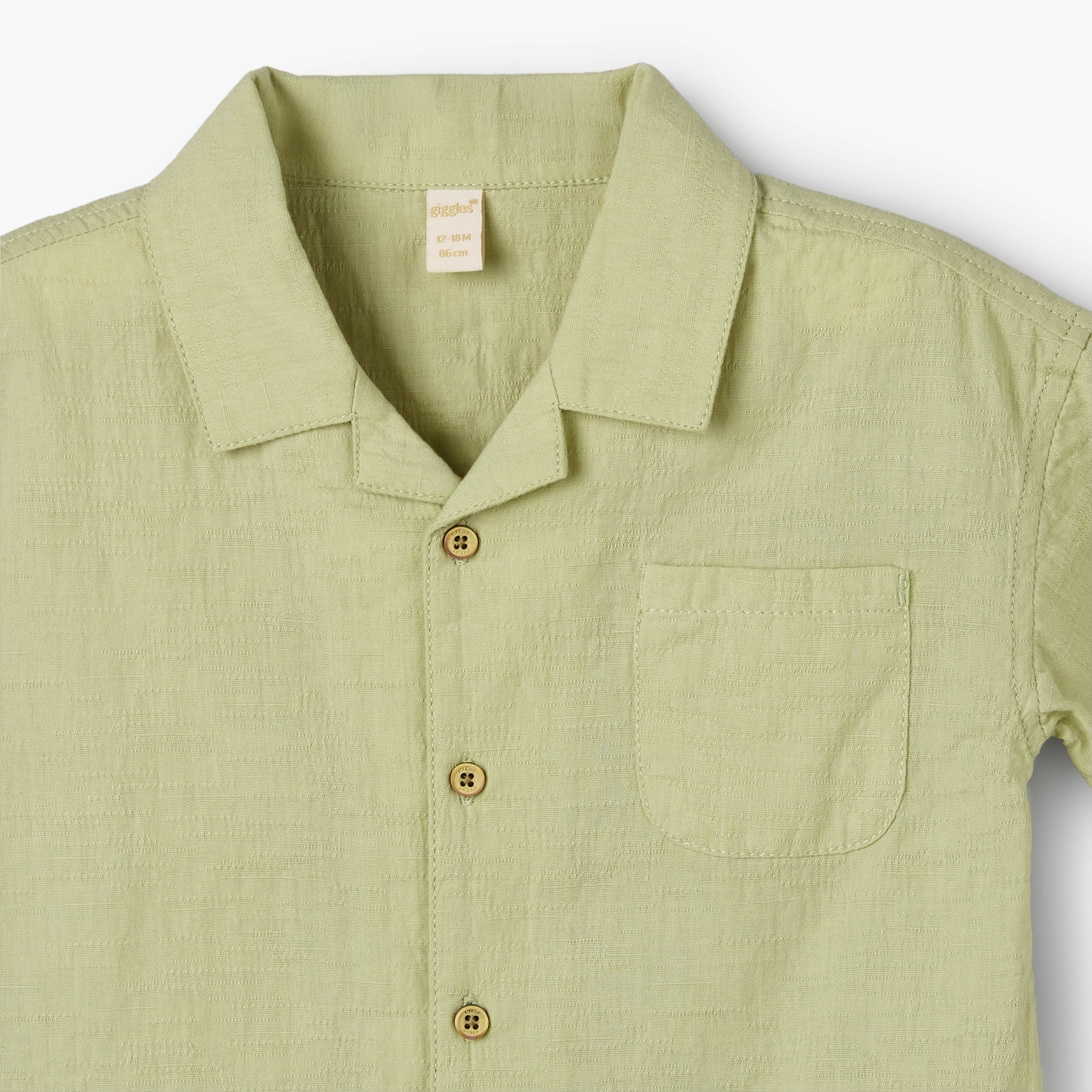 Giggles Short Sleeves Shirt with Leaf Embroidery-baby-boys-clothing-shirts-image-4