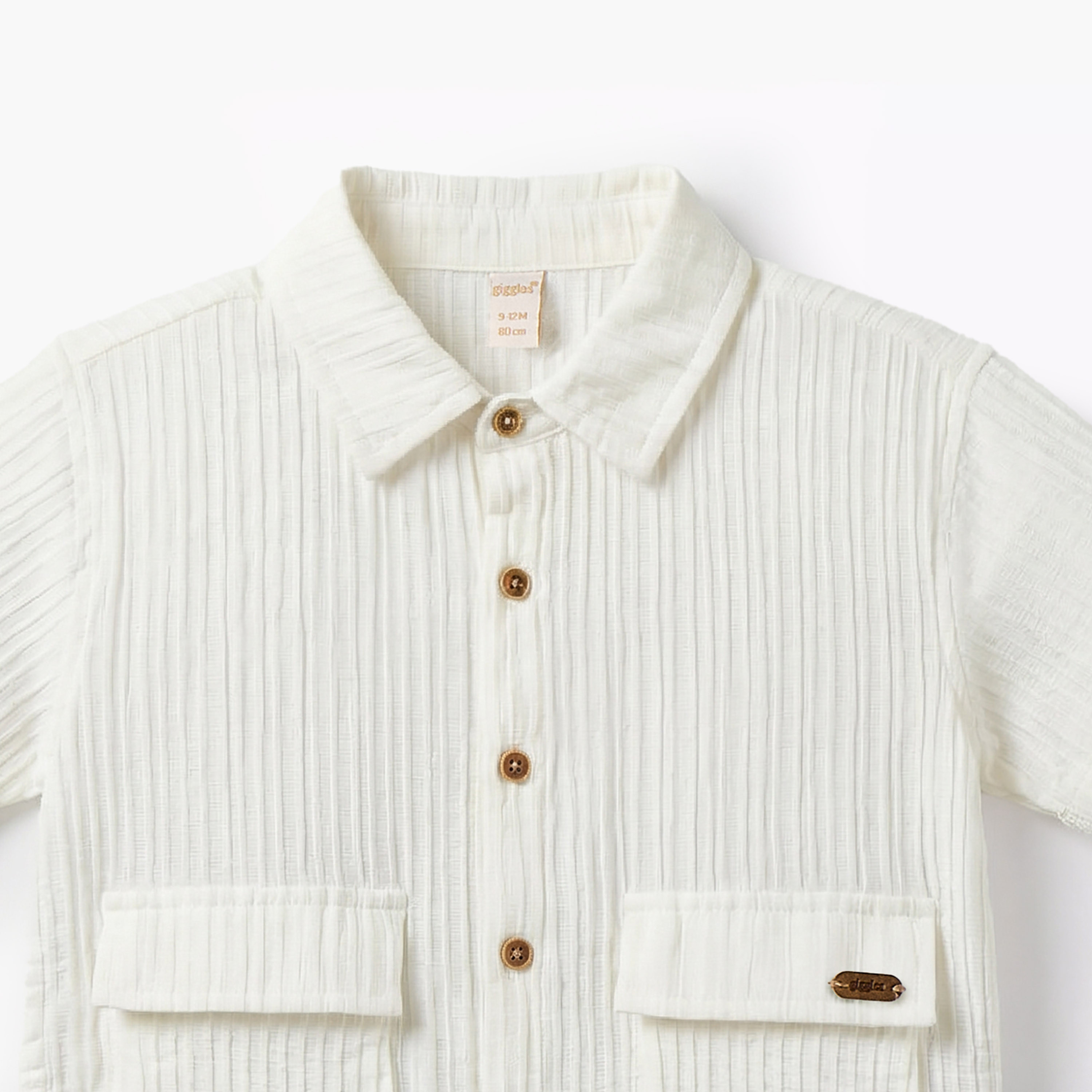 Giggles Short Sleeves Shirt with Ribbed Texture-baby-boys-clothing-shirts-image-4