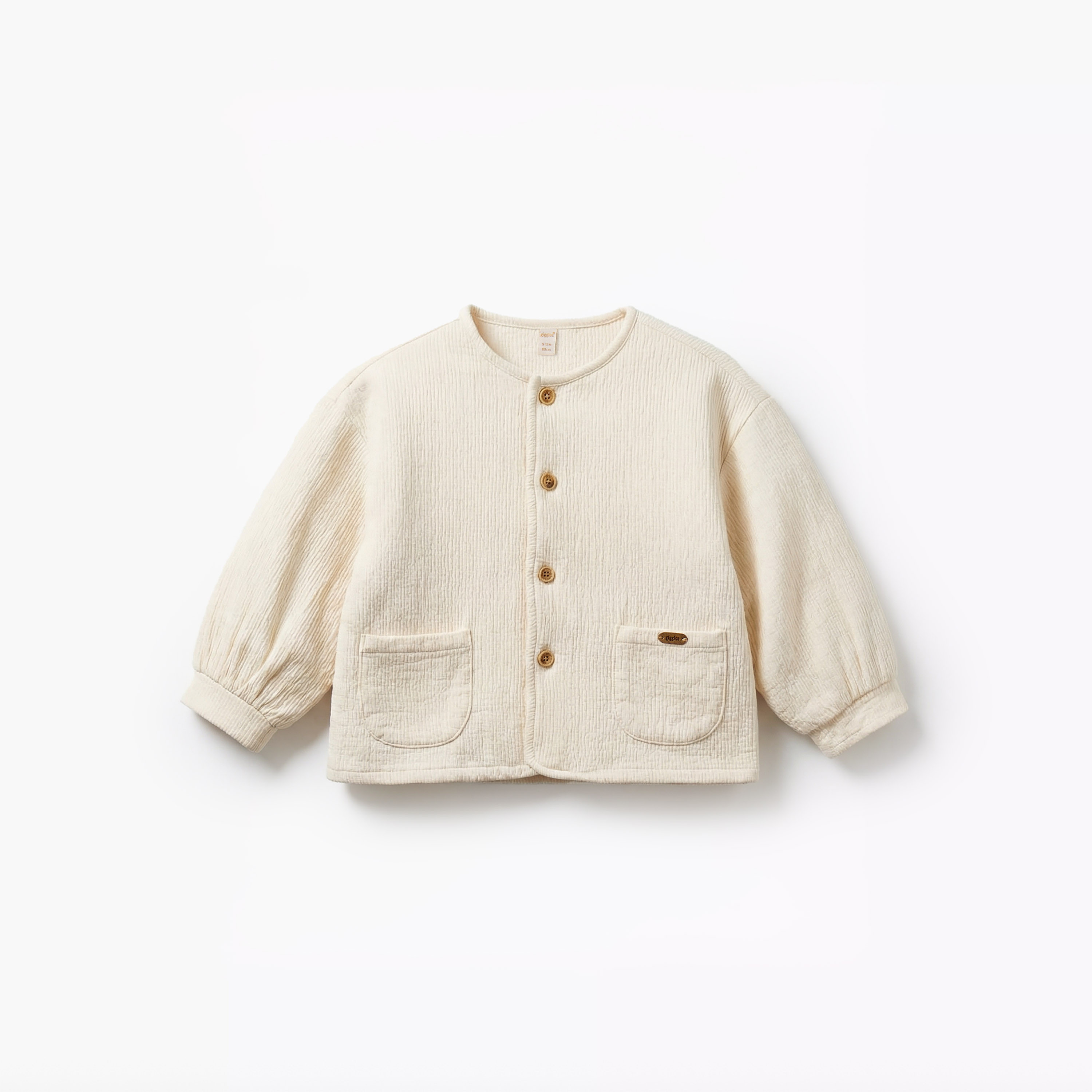 Giggles Long Sleeves Shacket with Textured Design-baby-boys-clothing-shirts-image-2