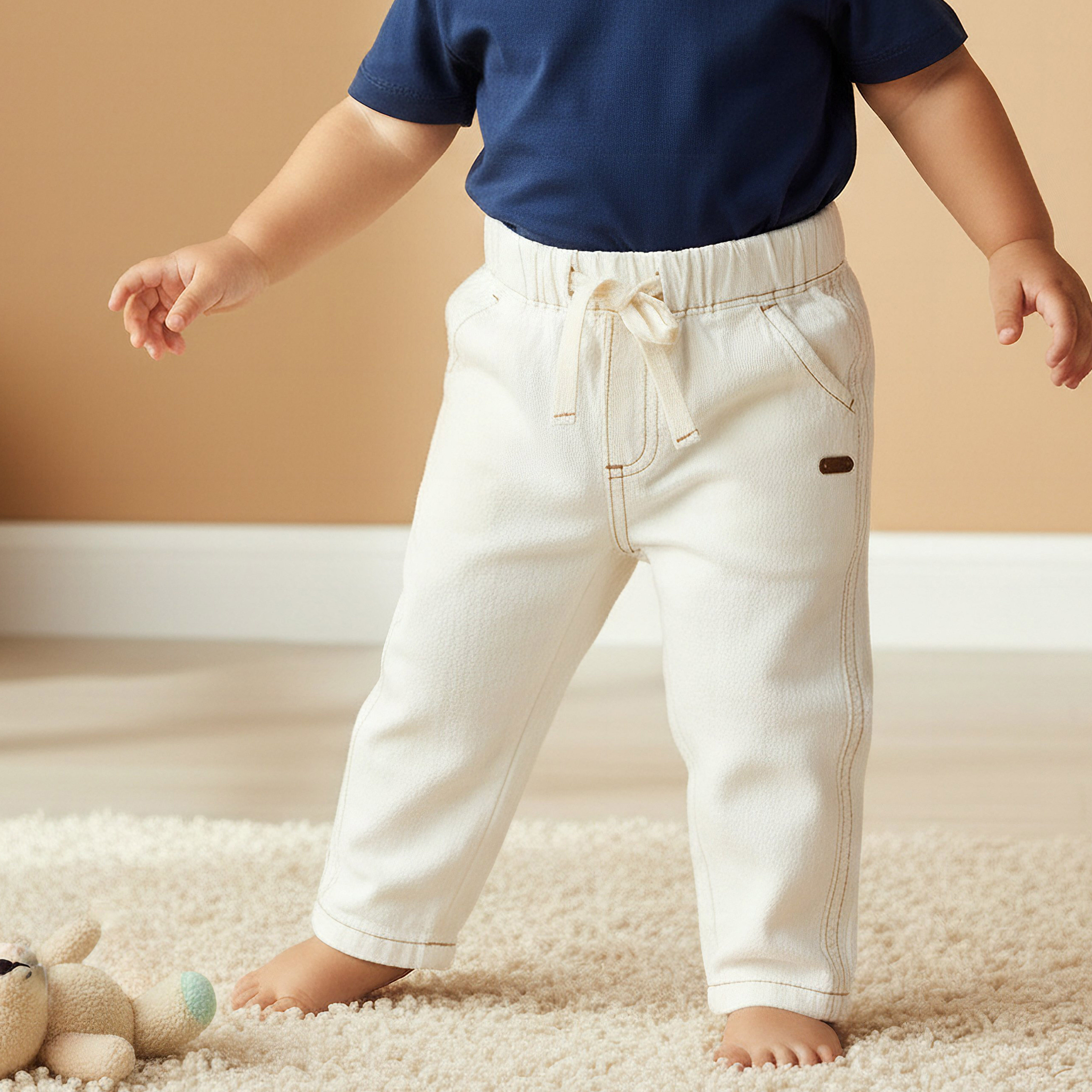 بنطلون بقصة عادية وحزام خصر مطاطي من جيجلز-baby-boys-clothing-bottoms-trousers-image-5