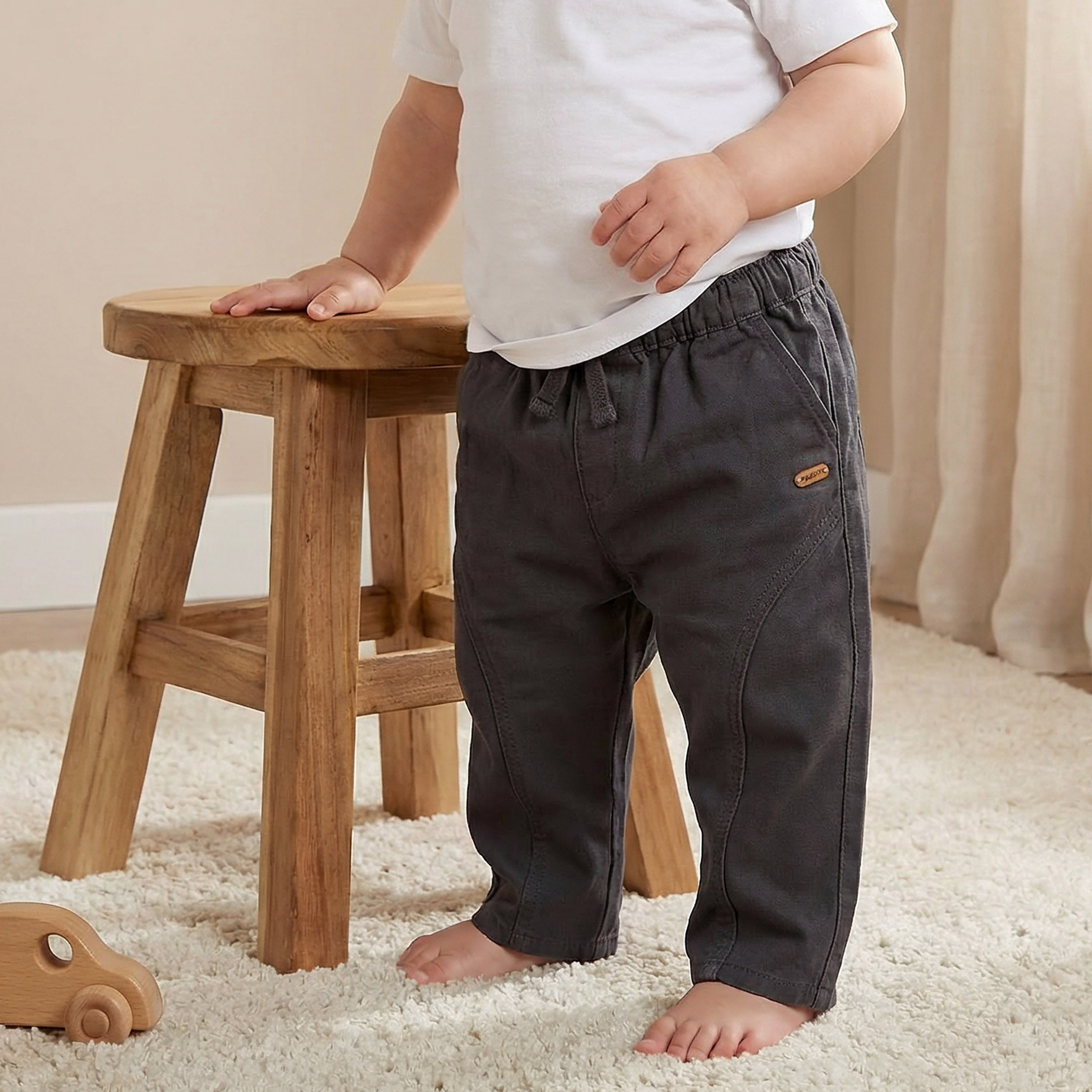 Giggles Trousers with Pockets, Drawstring Waist-baby-boys-clothing-bottoms-trousers-image-1