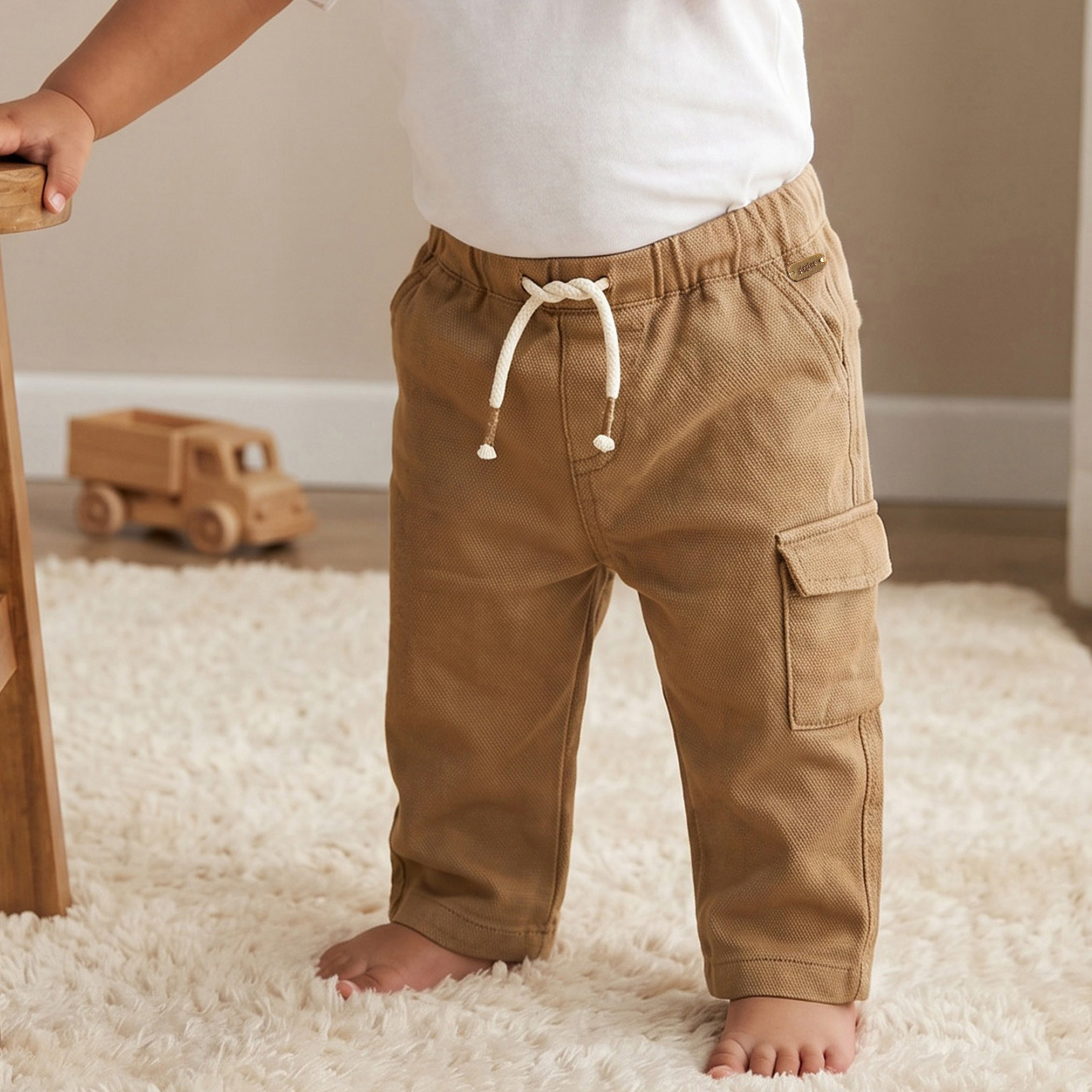 Giggles Cargo Pants with Drawstring Waistband-baby-boys-clothing-bottoms-trousers-image-1