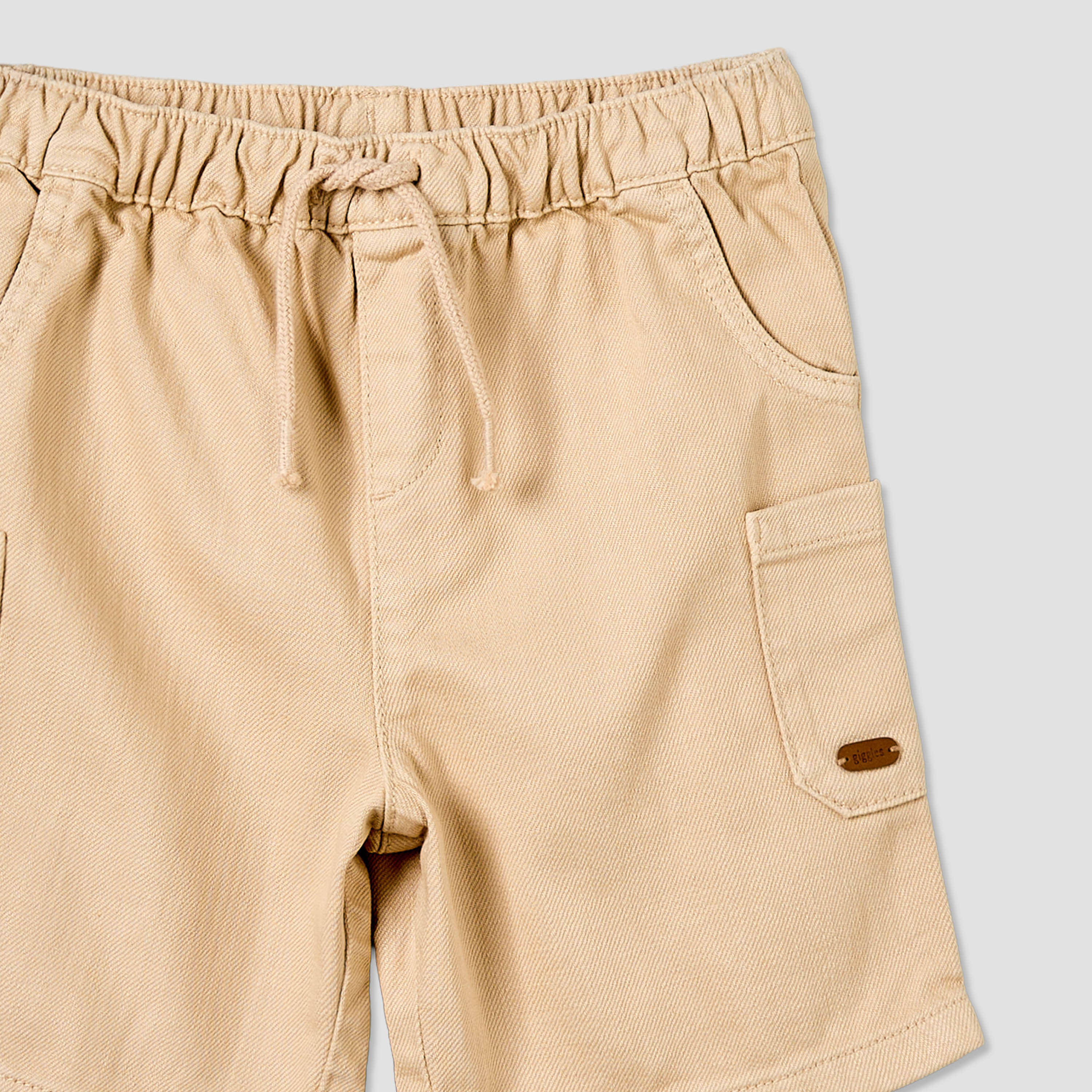 Giggles Knee Length Drawstring Waist Shorts with Cargo Pockets-baby-boys-clothing-bottoms-shorts-image-5